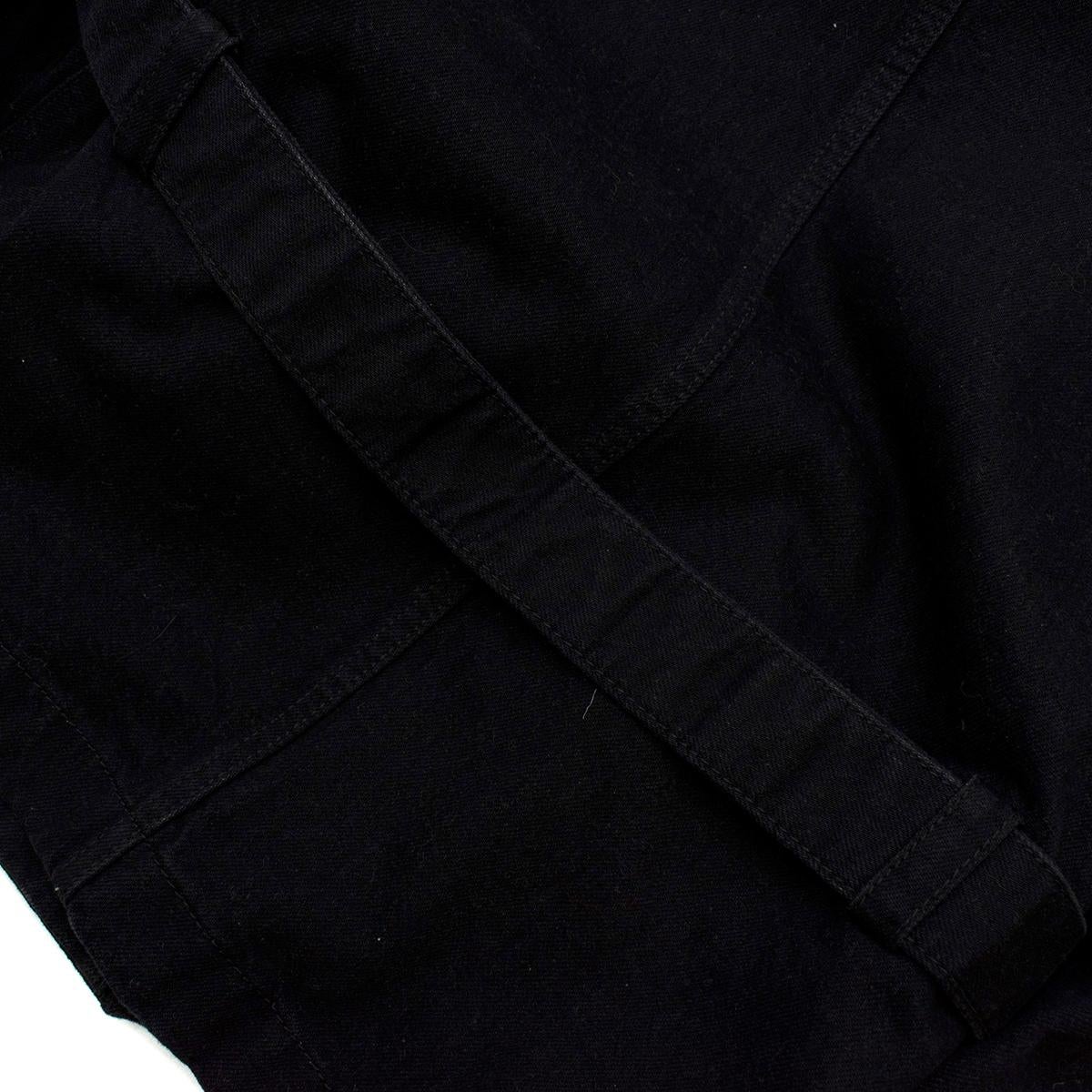 Saint Laurent Belted Black Denim Jacket - Us Size 6  For Sale 3
