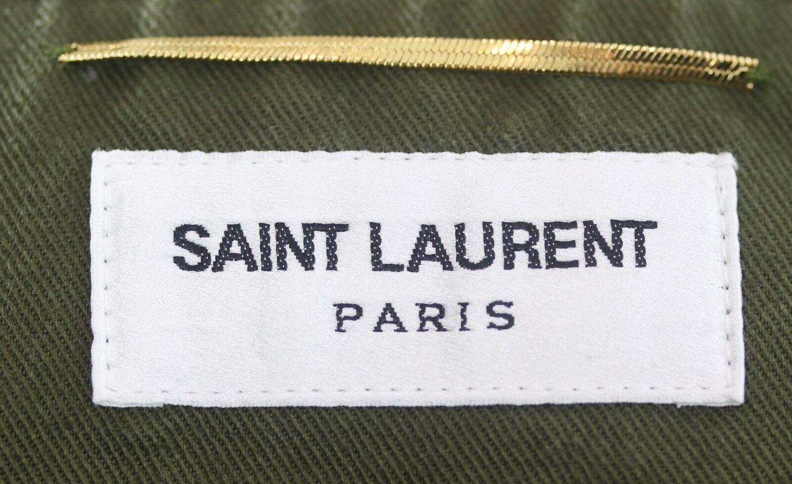 Women's Saint Laurent Belted Cotton & Ramie Blend Gabardine Mini Skirt