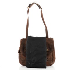 Saint Laurent Besace Messenger Bag Crocodile Embossed Nubuck Large