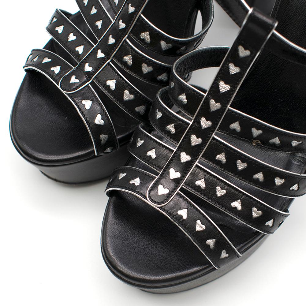 Women's Saint Laurent Bianca Cage Heart Sandals 38 For Sale
