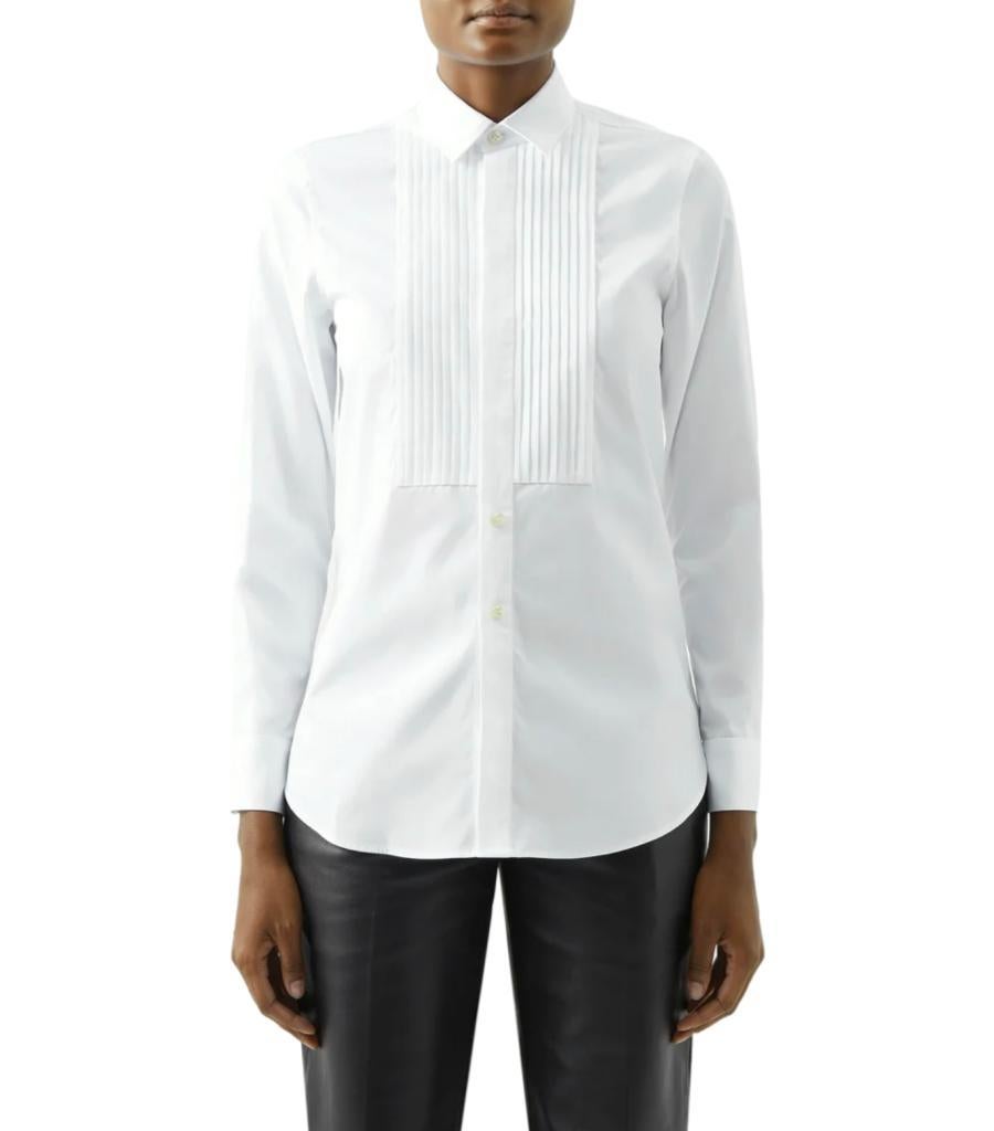 Women's Saint Laurent Bib Cotton Poplin Shirt For Sale