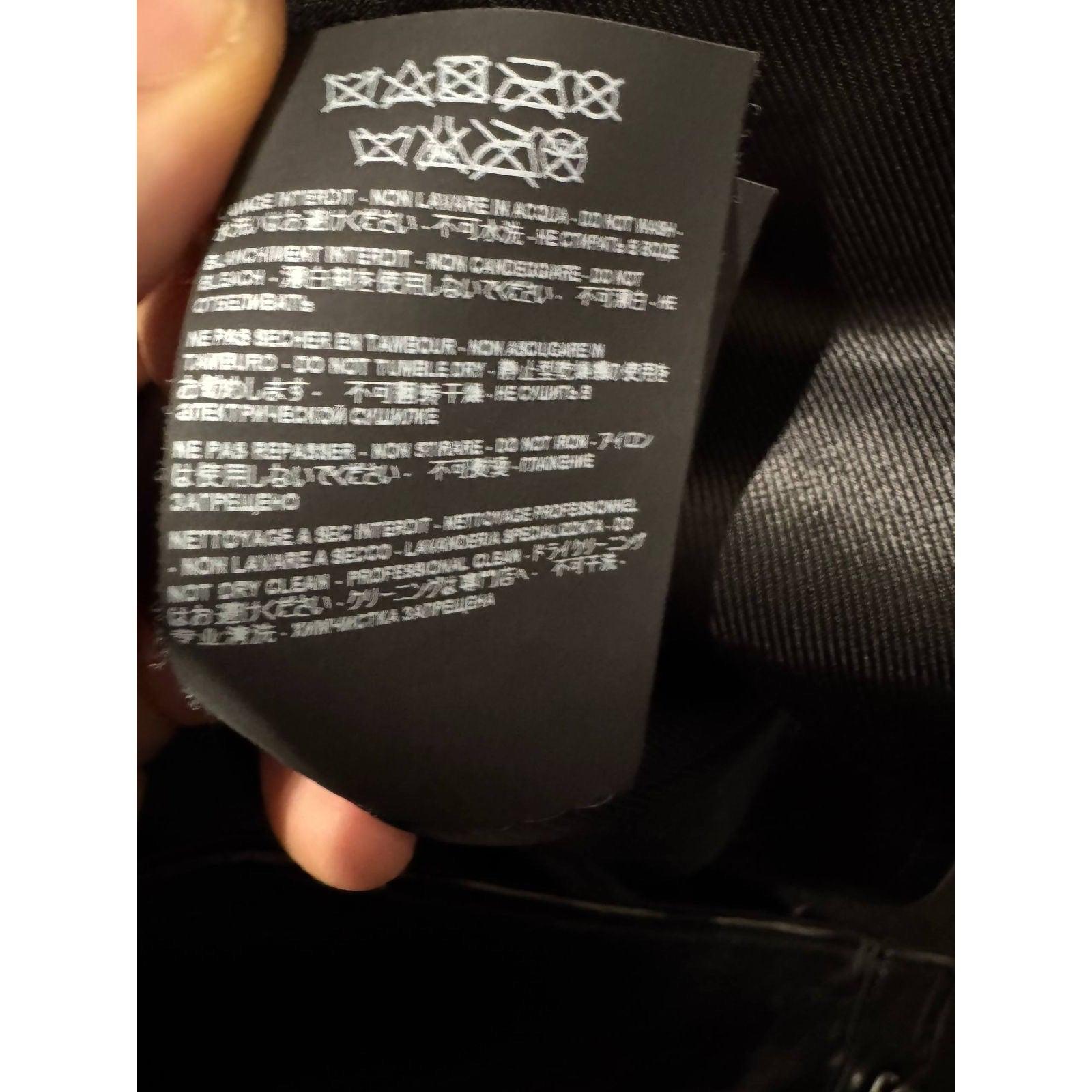 Saint Laurent - Giacca in pelle nera con stampa di uccelli - Taglia FR40 in vendita 2