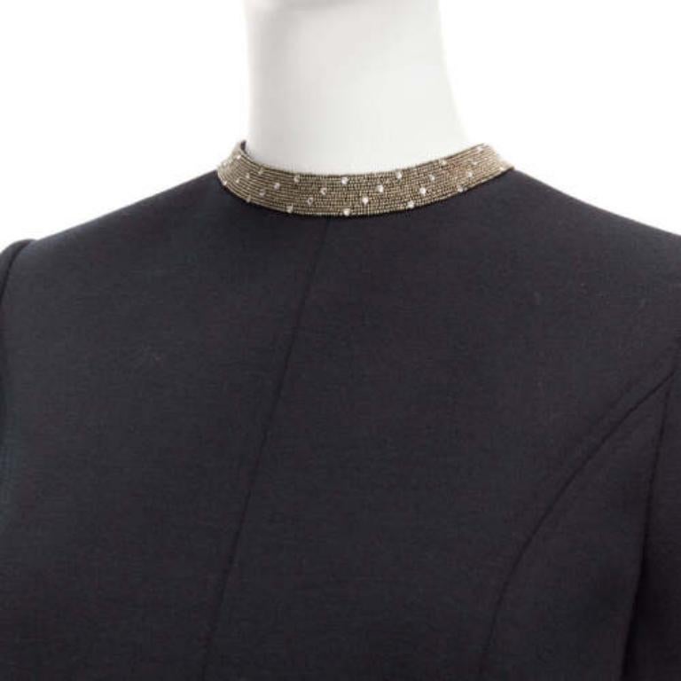 SAINT LAURENT black 100% wool diamante collar silk lined shift dress FR36 S
Reference: AAWC/A00680
Brand: Saint Laurent
Designer: Anthony Vaccarello
Material: Wool
Color: Black, Silver
Pattern: Solid
Closure: Zip
Lining: Black Silk
Extra Details: