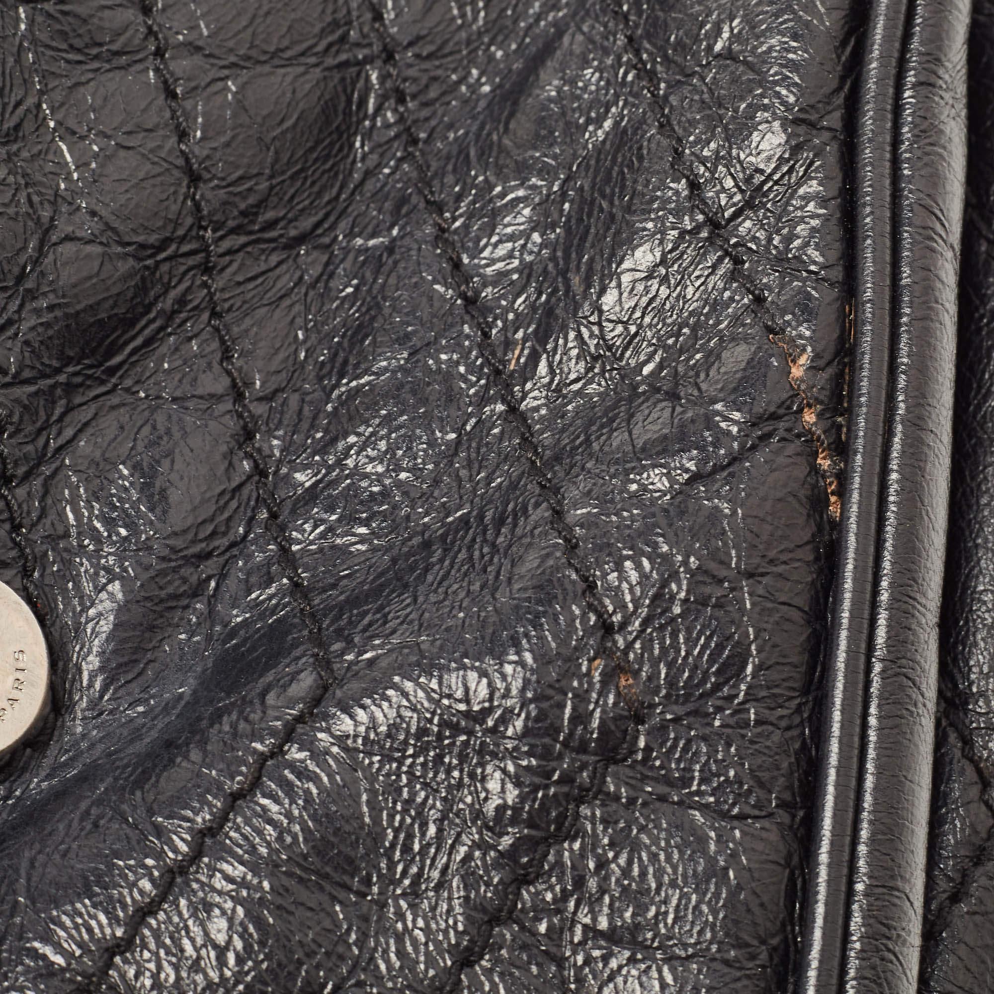 Saint Laurent Black Aged Leather Medium Niki Shoulder Bag 4