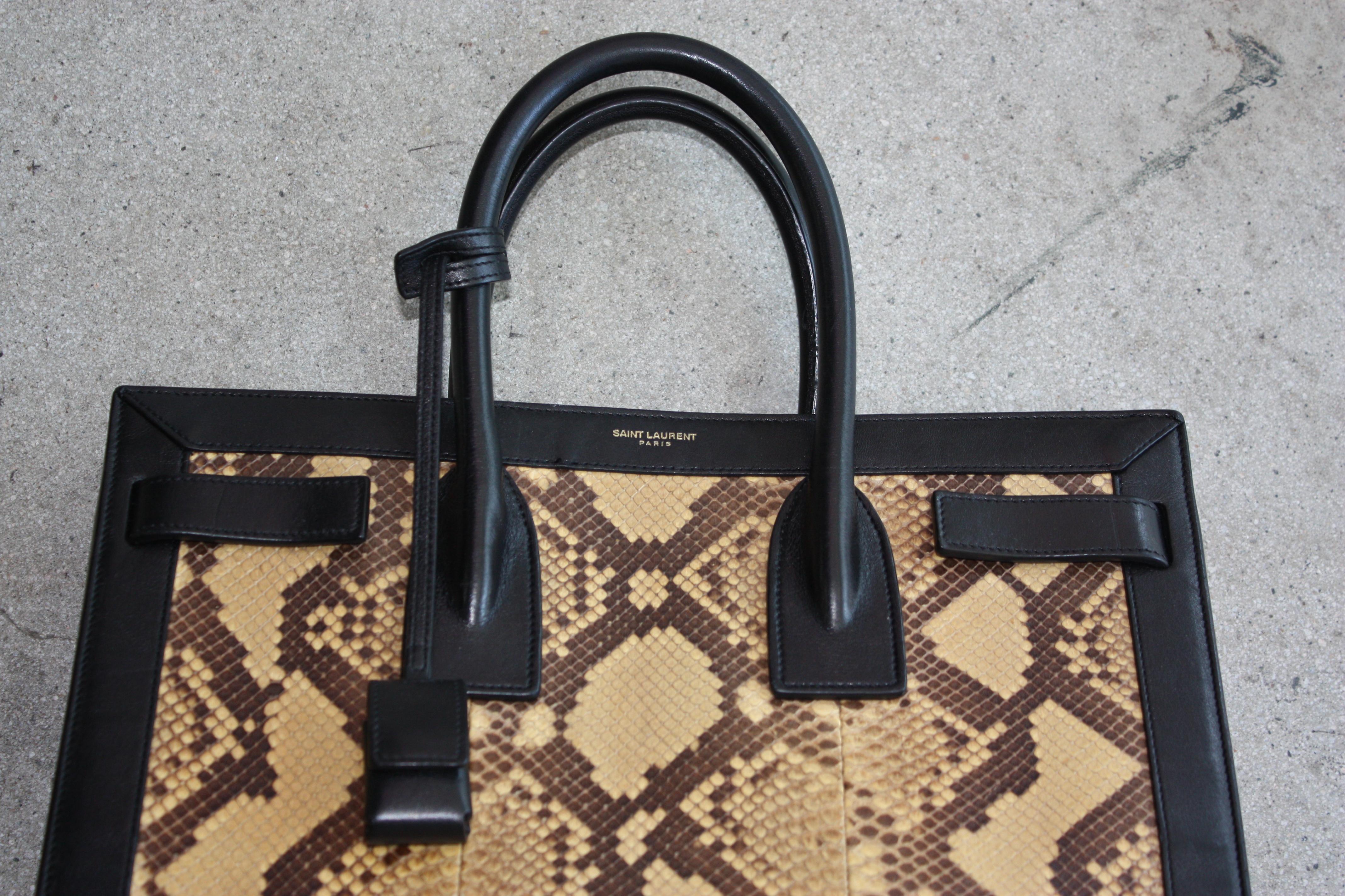 Saint Laurent Black and Python Tote Bag (Never Been used)  1