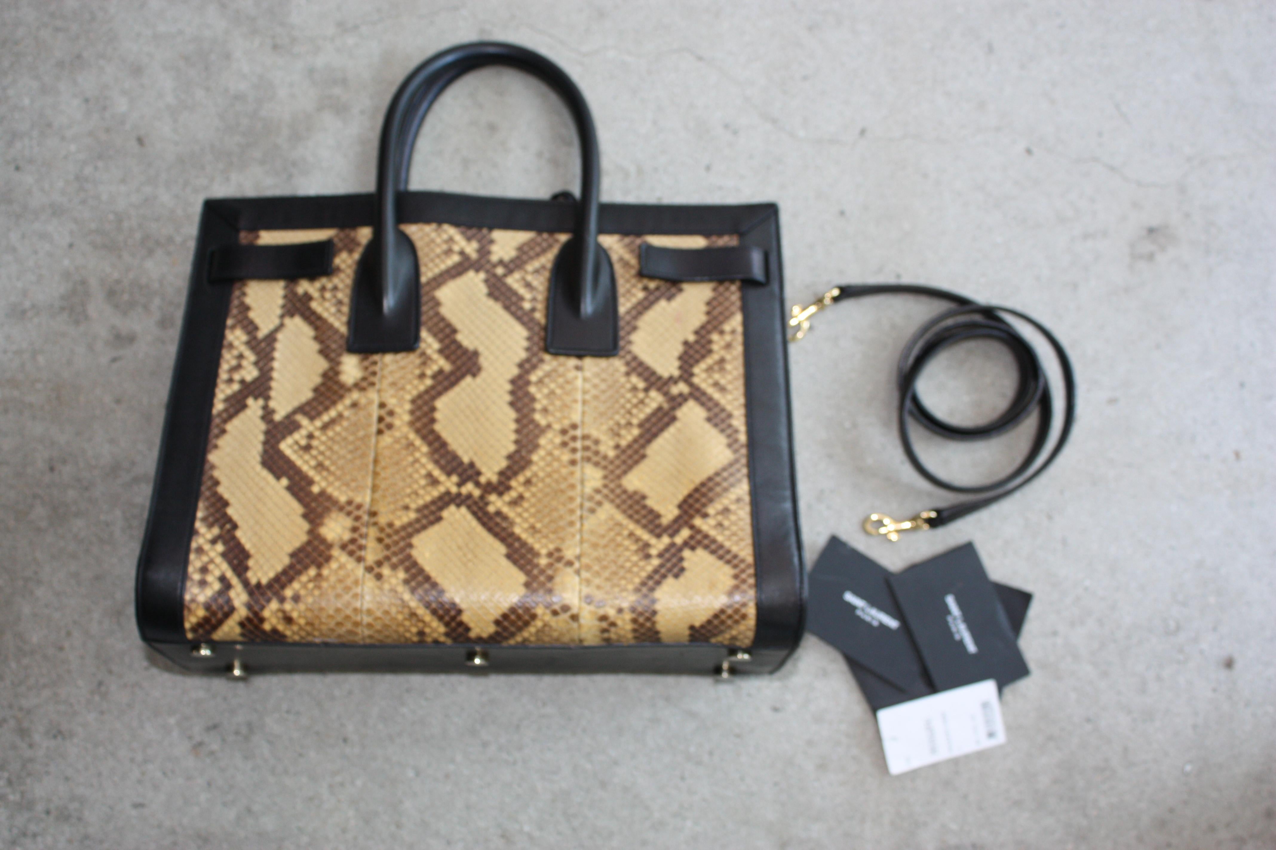 Saint Laurent Black and Python Tote Bag (Never Been used)  5