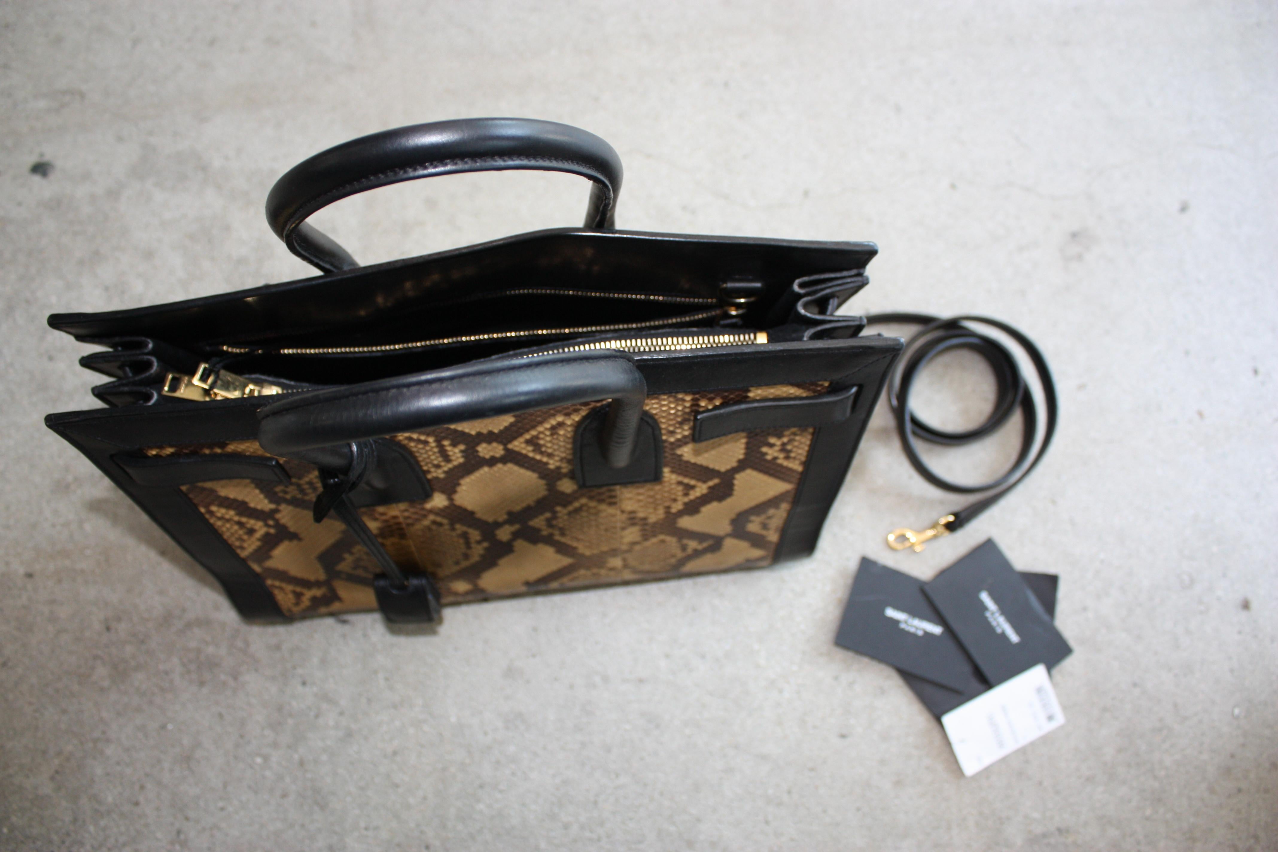 Saint Laurent Black and Python Tote Bag (Never Been used)  7