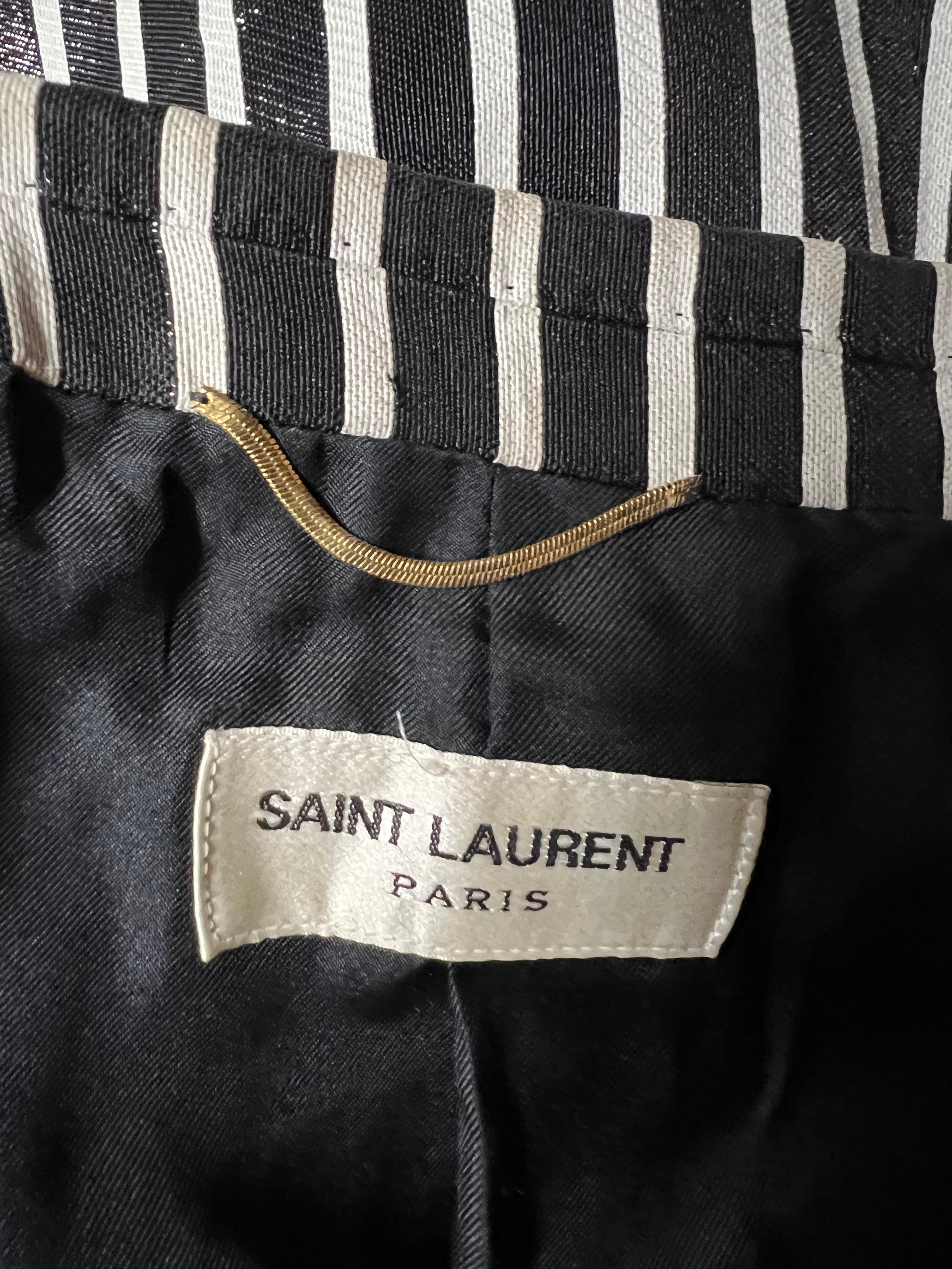 Saint Laurent Black and White Blazer, Size 42 For Sale 1