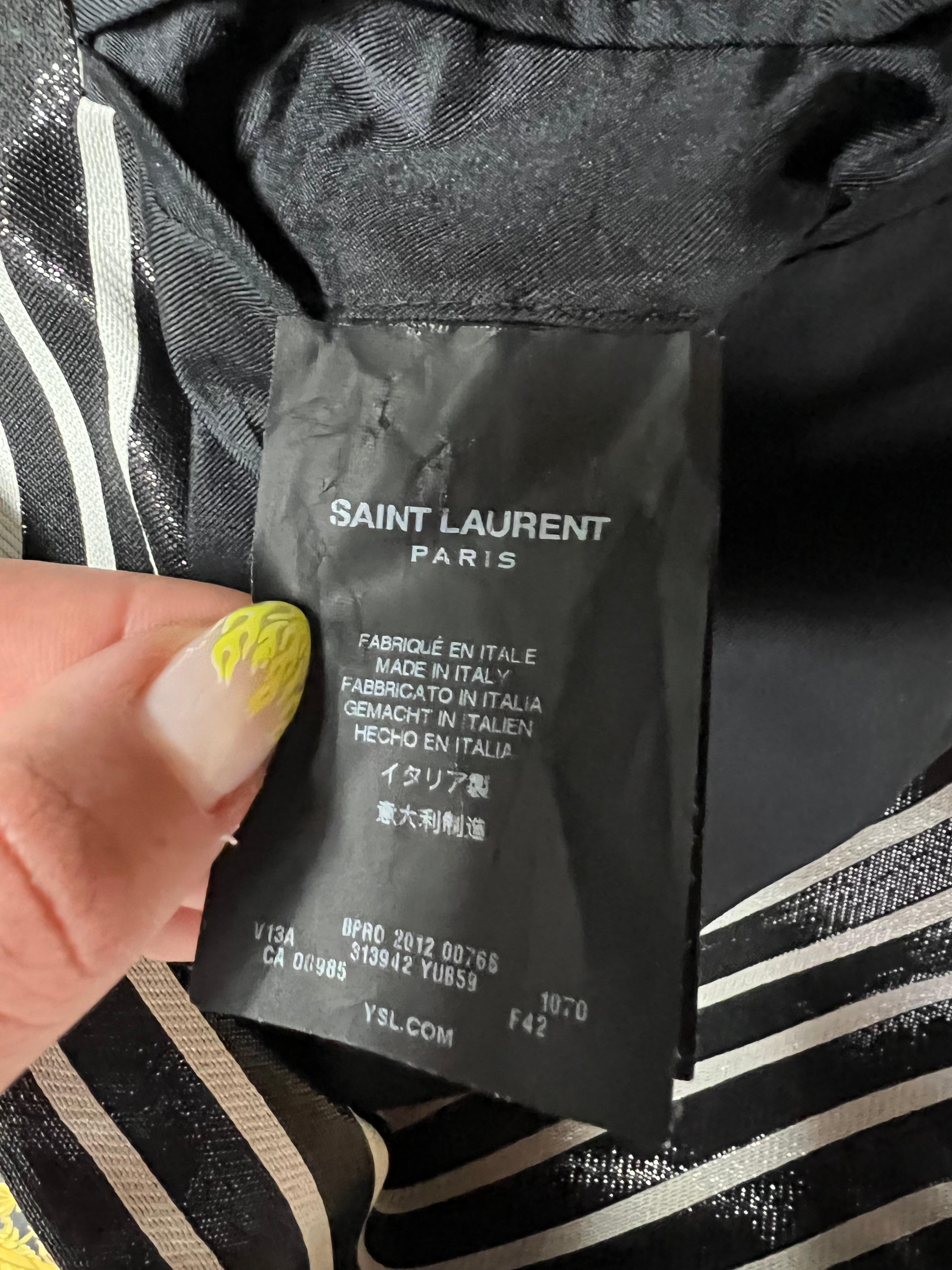 Saint Laurent Black and White Blazer, Size 42 For Sale 2