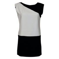 Saint Laurent Black and White Geometric Dress