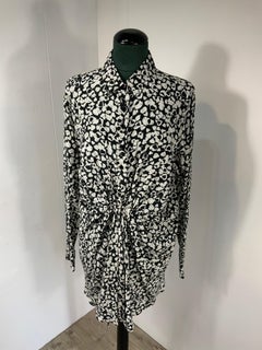 Saint Laurent black and white heart print day dress