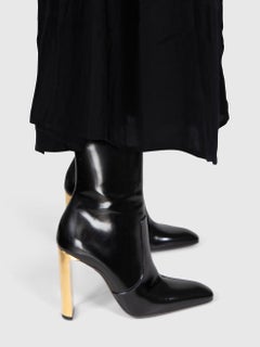 Saint Laurent Black Auteuil 105 Heeled Boots Size IT 35