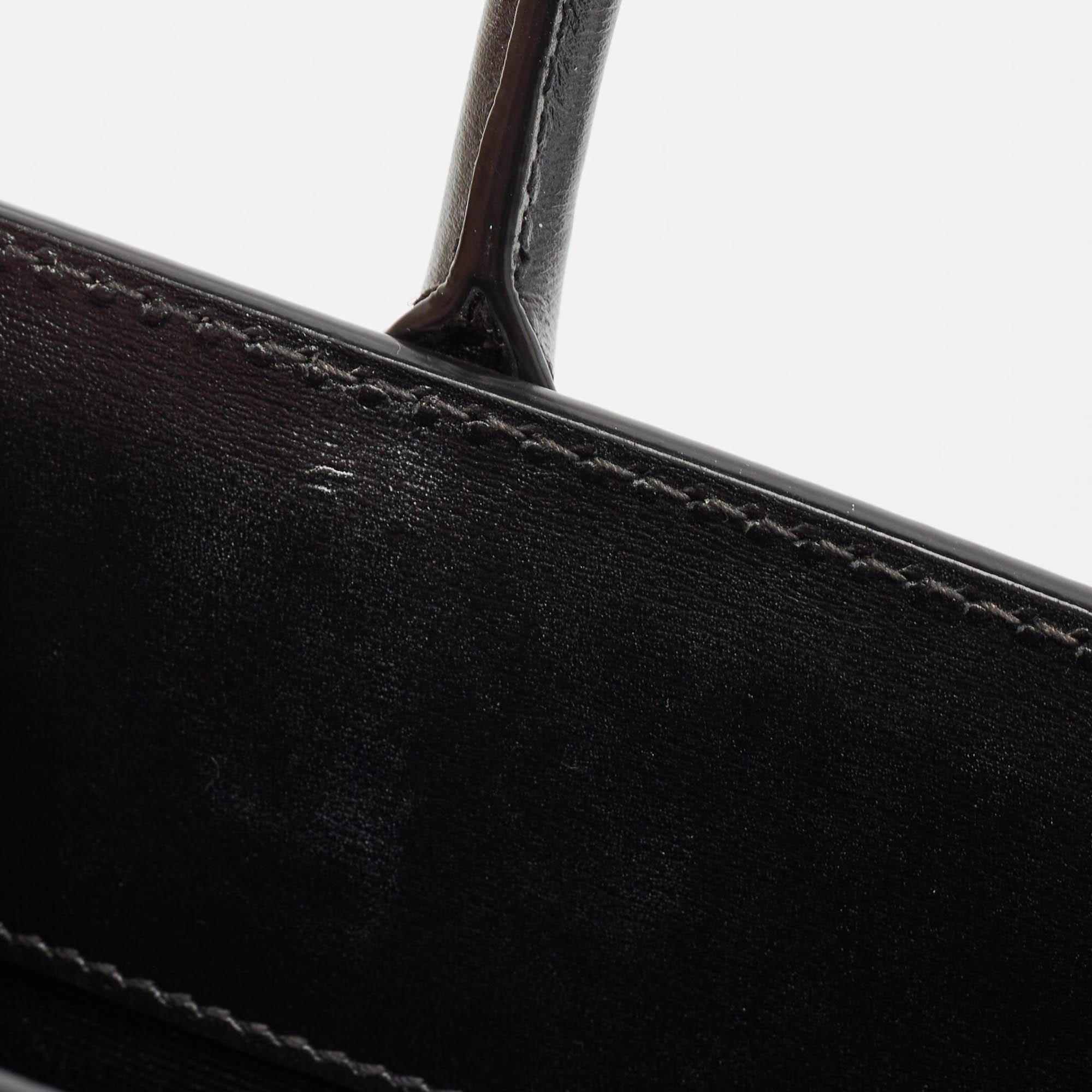 Saint Laurent Black/Beige Leather and Bamboo Woven Nano Sac De Jour Tote 4