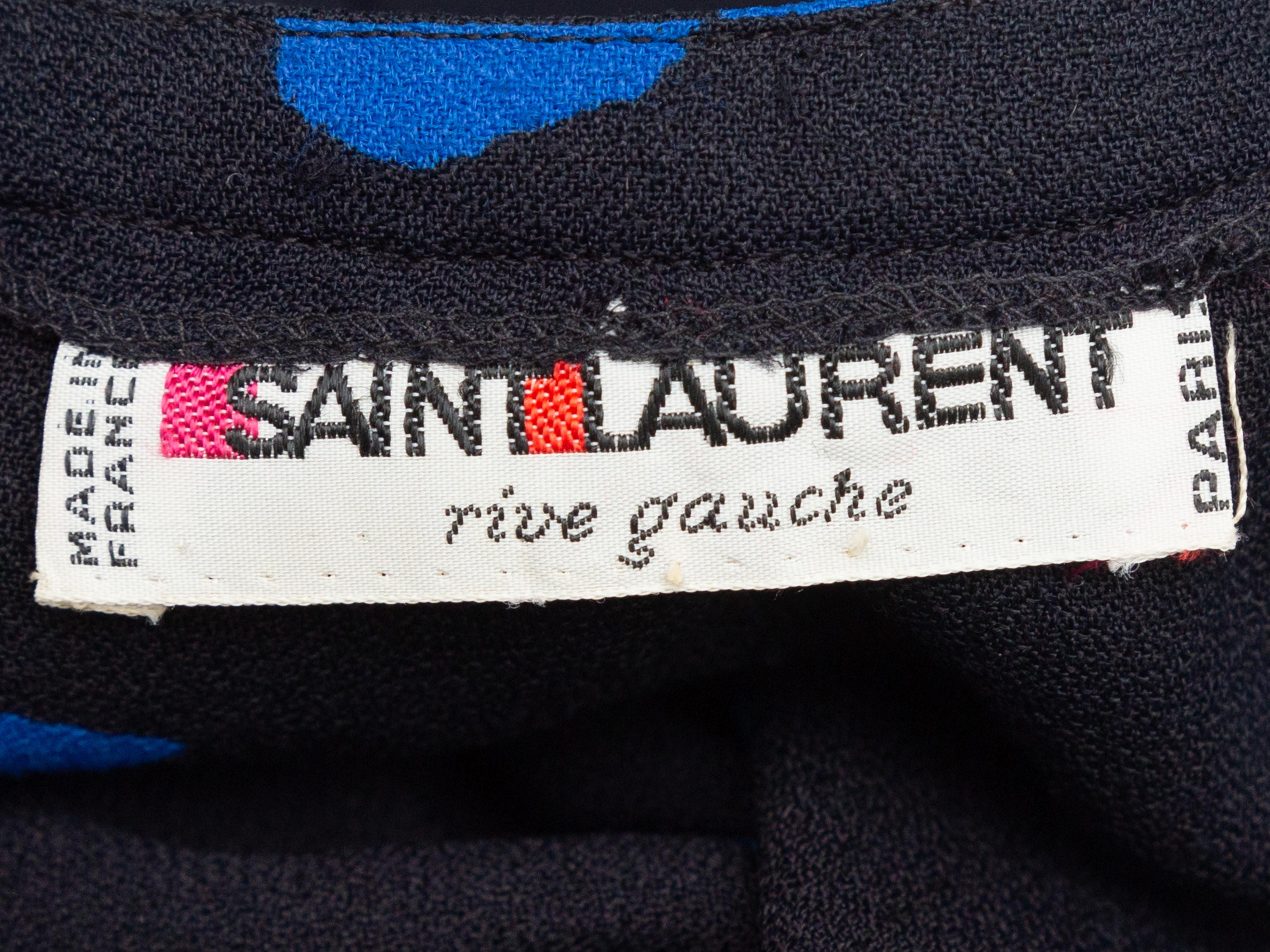 Women's Saint Laurent Black & Blue Polka Dot Dress