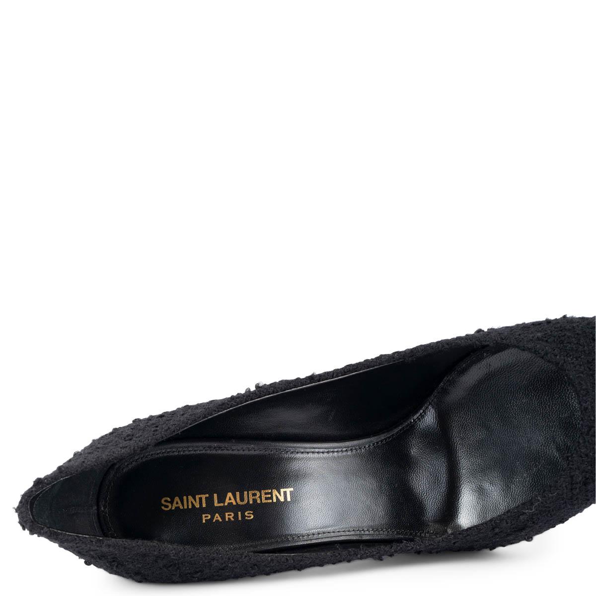 SAINT LAURENT black BOUCLE ANJA 105 Pumps Shoes 39 For Sale 1