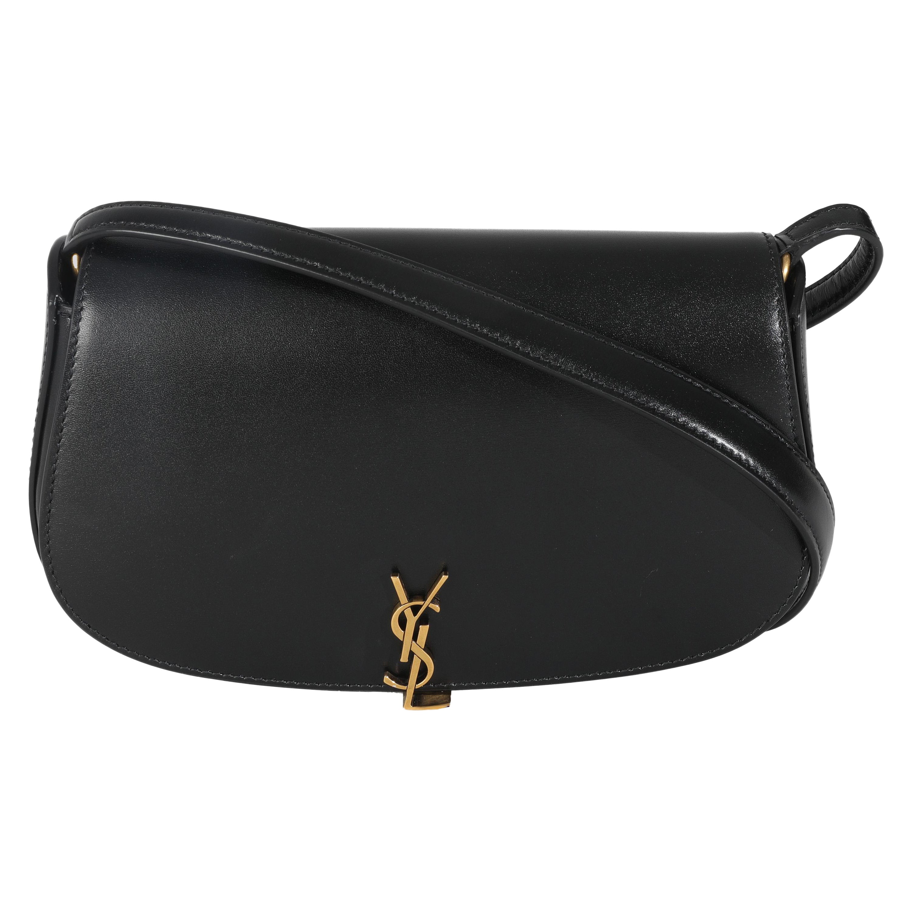 Saint Laurent Black Box Calfskin Mini Voltaire For Sale