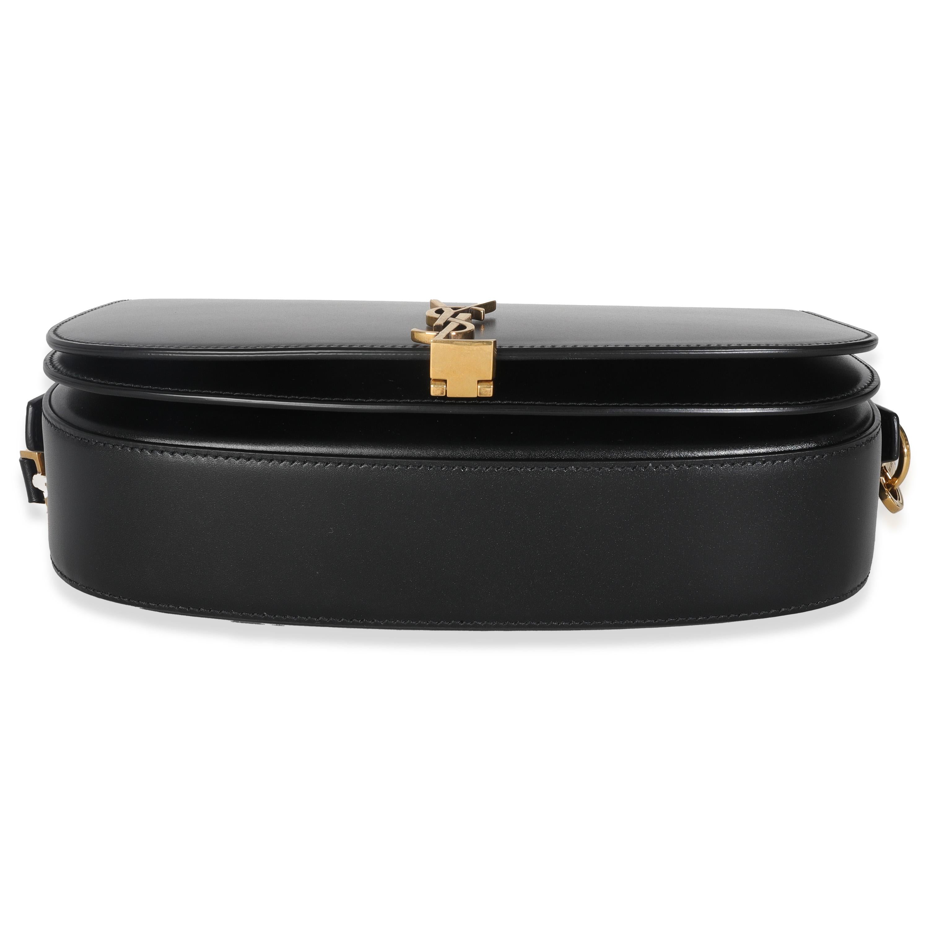 Saint Laurent Borsa a manico superiore Voltaire in pelle di vitello a scatola nera in vendita 3