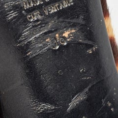 Saint Laurent Black/Brown Calf Hair Animal Print Pumps Size 36