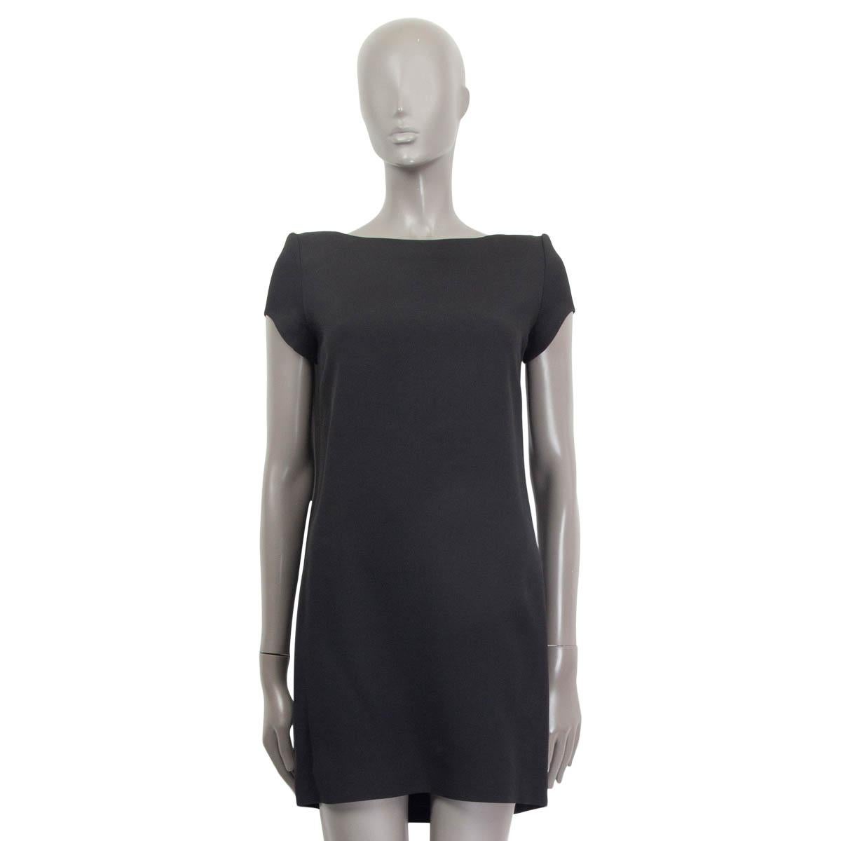SAINT LAURENT schwarzes CADY SHORT SLEEVE SHIFT MINI Kleid 36 XS (Schwarz) im Angebot