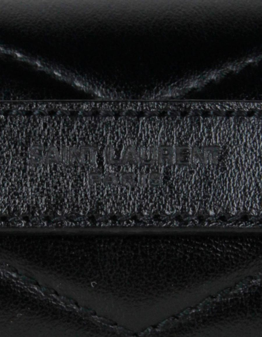 Women's Saint Laurent Black Calfskin Leather Monogram Small Loulou Chain Shoulder Bag