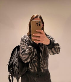 Saint Laurent Black Calfskin Leather Studded Fringe Festival Backpack