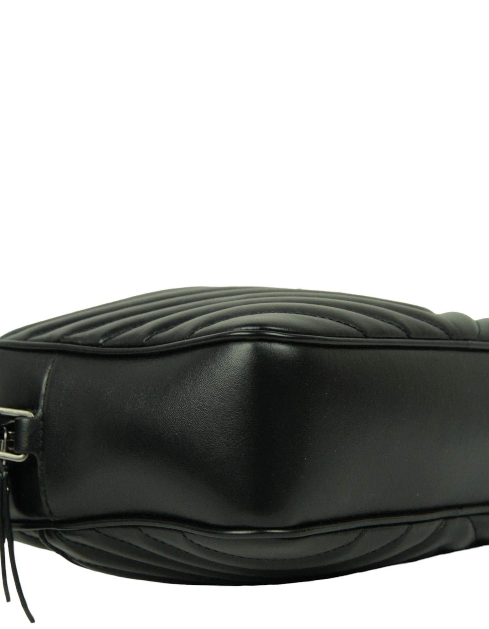 Women's Saint Laurent Black Calfskin Matelasse Monogram Lou Camera Bag For Sale