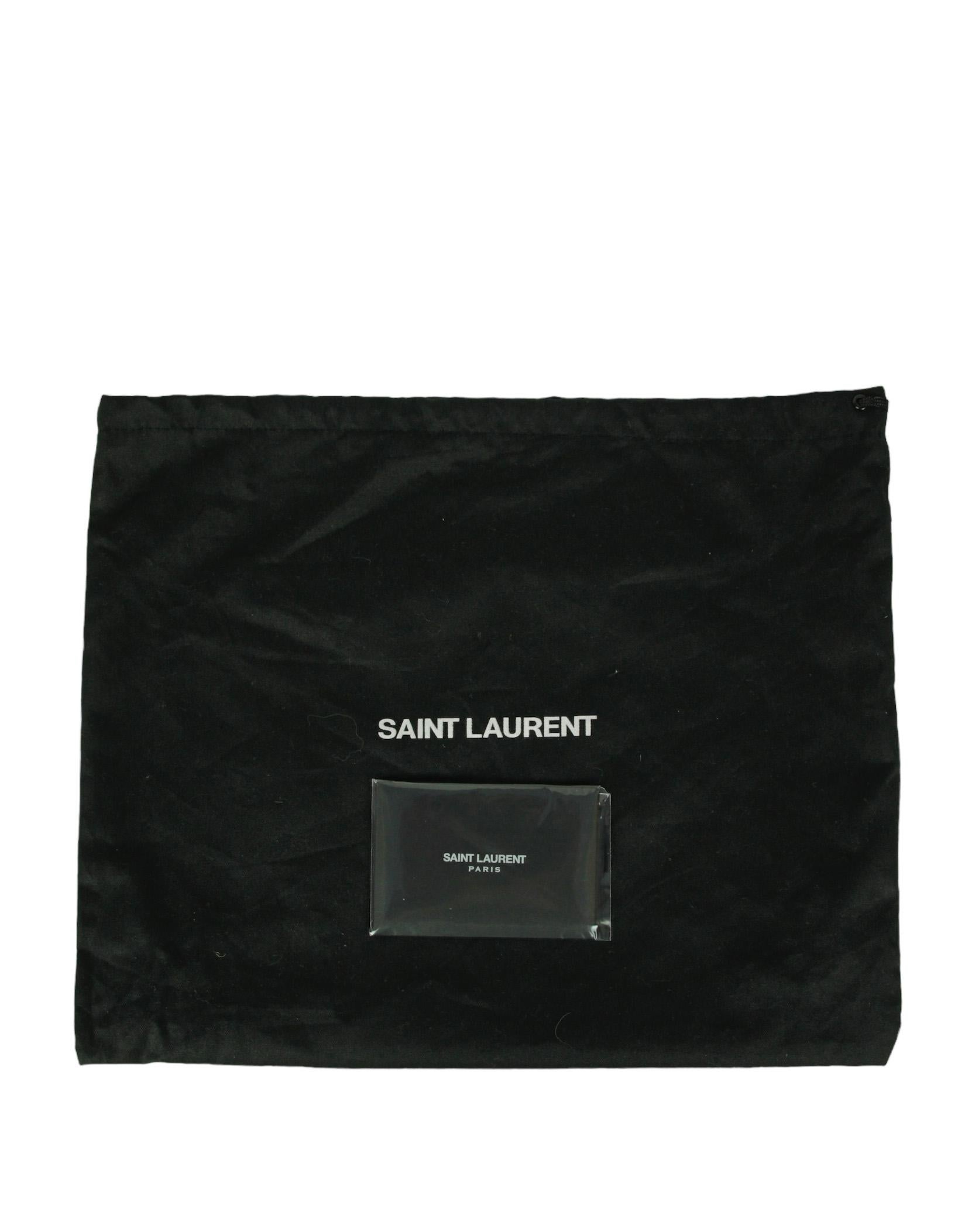 Saint Laurent Black Calfskin Matelasse Monogram Lou Camera Bag For Sale 5