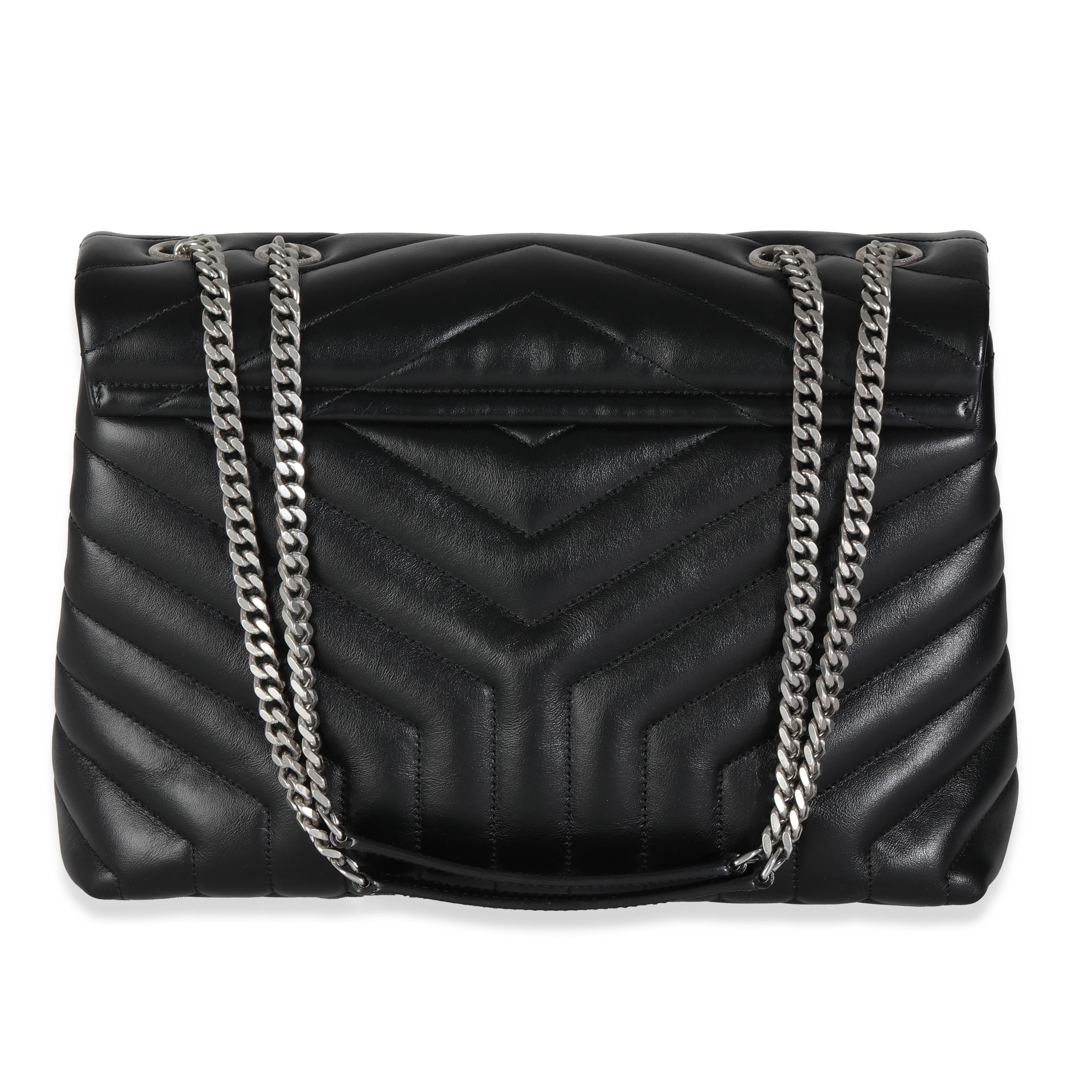 Listing Title: Saint Laurent Black Calfskin Medium Loulou Chain Bag
SKU: 145007
MSRP: 2890.00 USD
Condition: Pre-owned 
Condition Description: Named after Loulou de la Falaise, the Loulou bag from Saint Laurent is an ode to one of the founder's