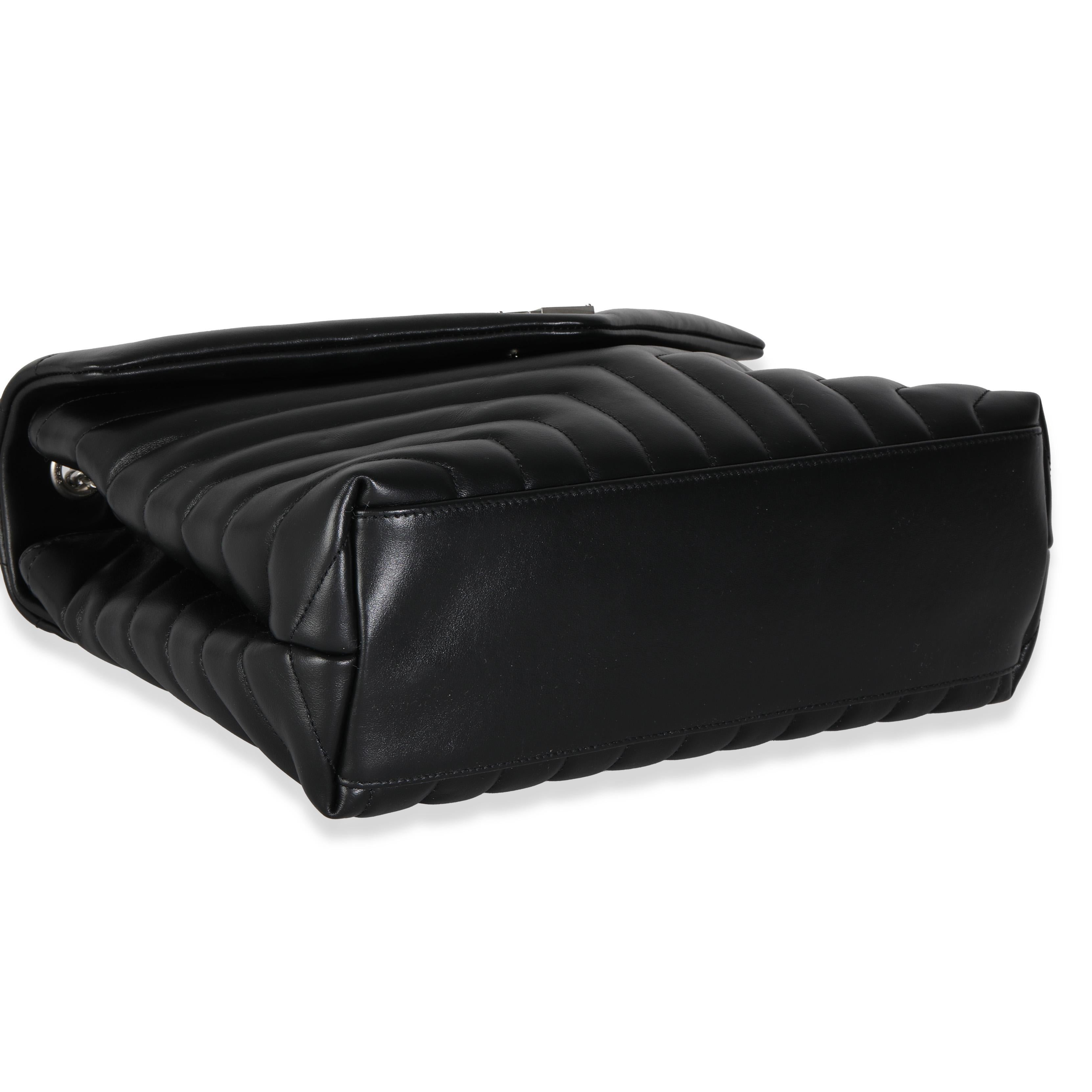 Saint Laurent Black Calfskin Medium Loulou Chain Bag 1