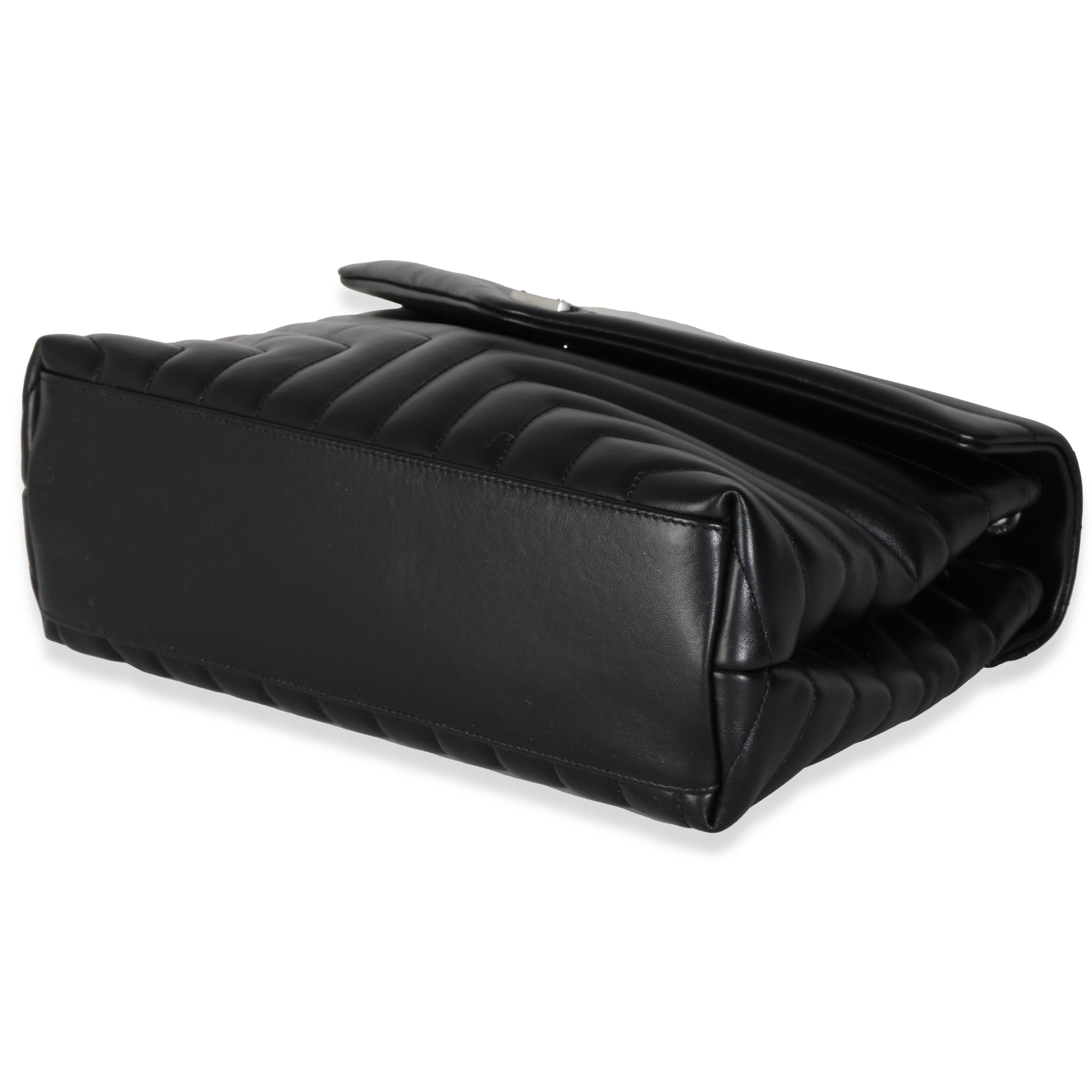Saint Laurent Black Calfskin Medium Loulou Chain Bag 3