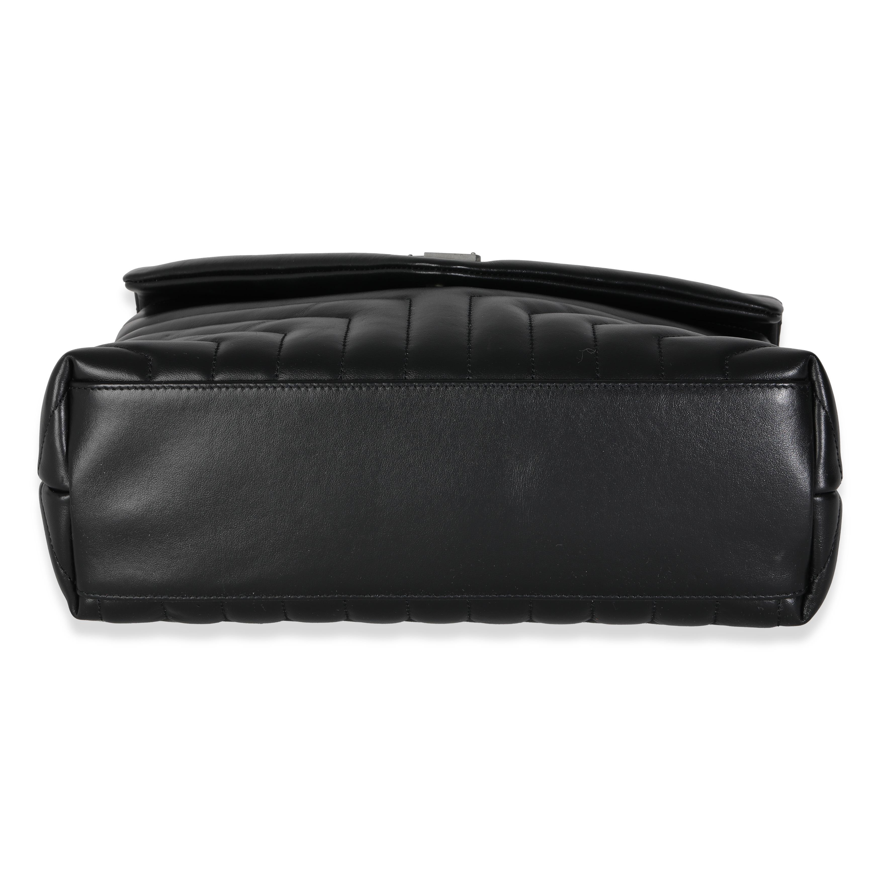 Saint Laurent Black Calfskin Medium Loulou Chain Bag 4