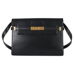 Saint Laurent Black Calfskin Medium Manhattan Shoulder Bag