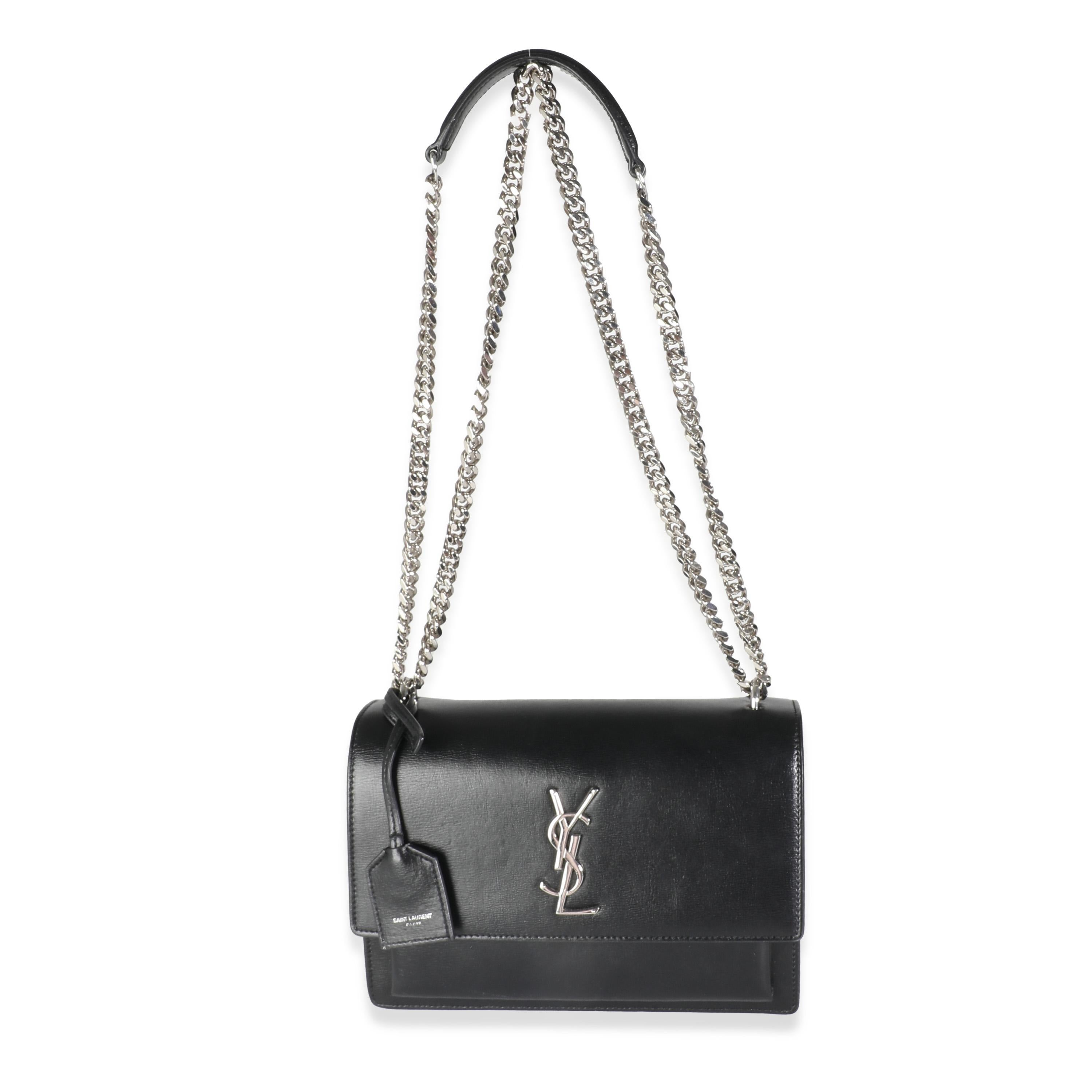 Saint Laurent Becerro Negro Mediano Monograma Sunset en venta 2