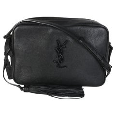 Saint Laurent Black Calfskin Monogram Lou Camera Bag