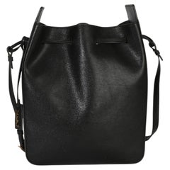 Saint Laurent Borsa a secchiello piccola in pelle di vitello nera