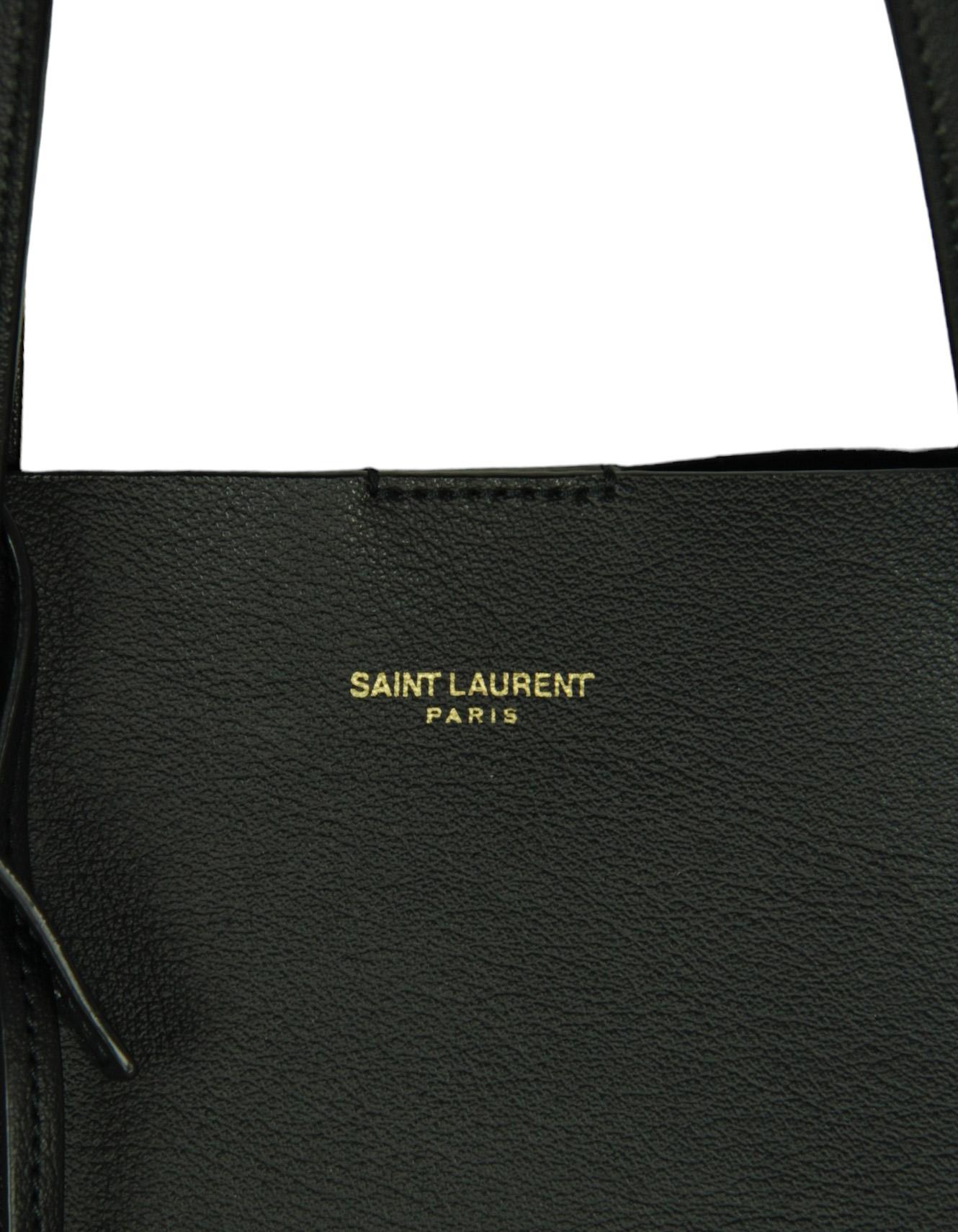 Saint Laurent Black Calfskin Toy Shopping Tote Bag w/ Detachable Shoulder Strap 4