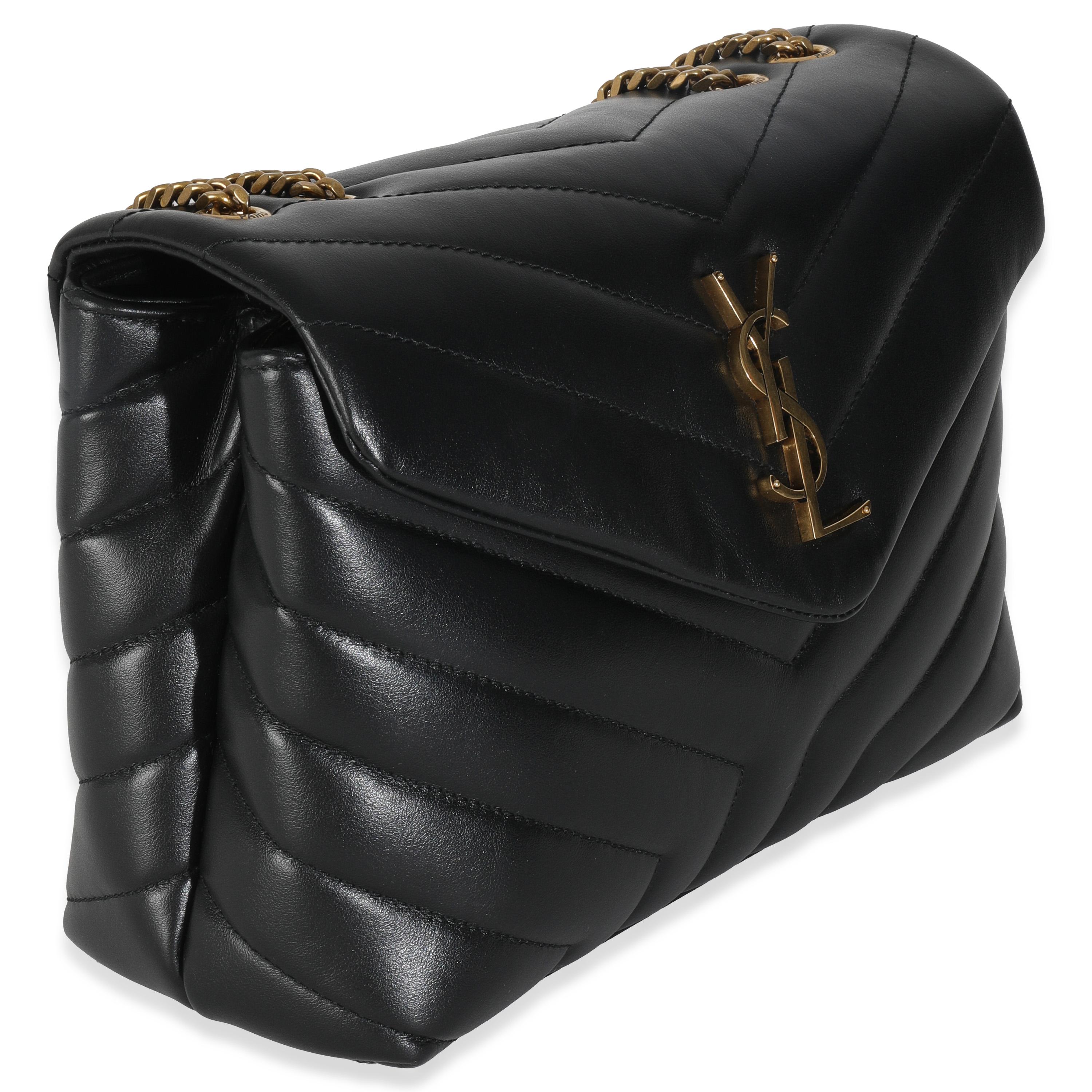 Nero Saint Laurent - Borsa in pelle di vitello nera Y trapuntata Monogram Piccola Loulou con catena in vendita