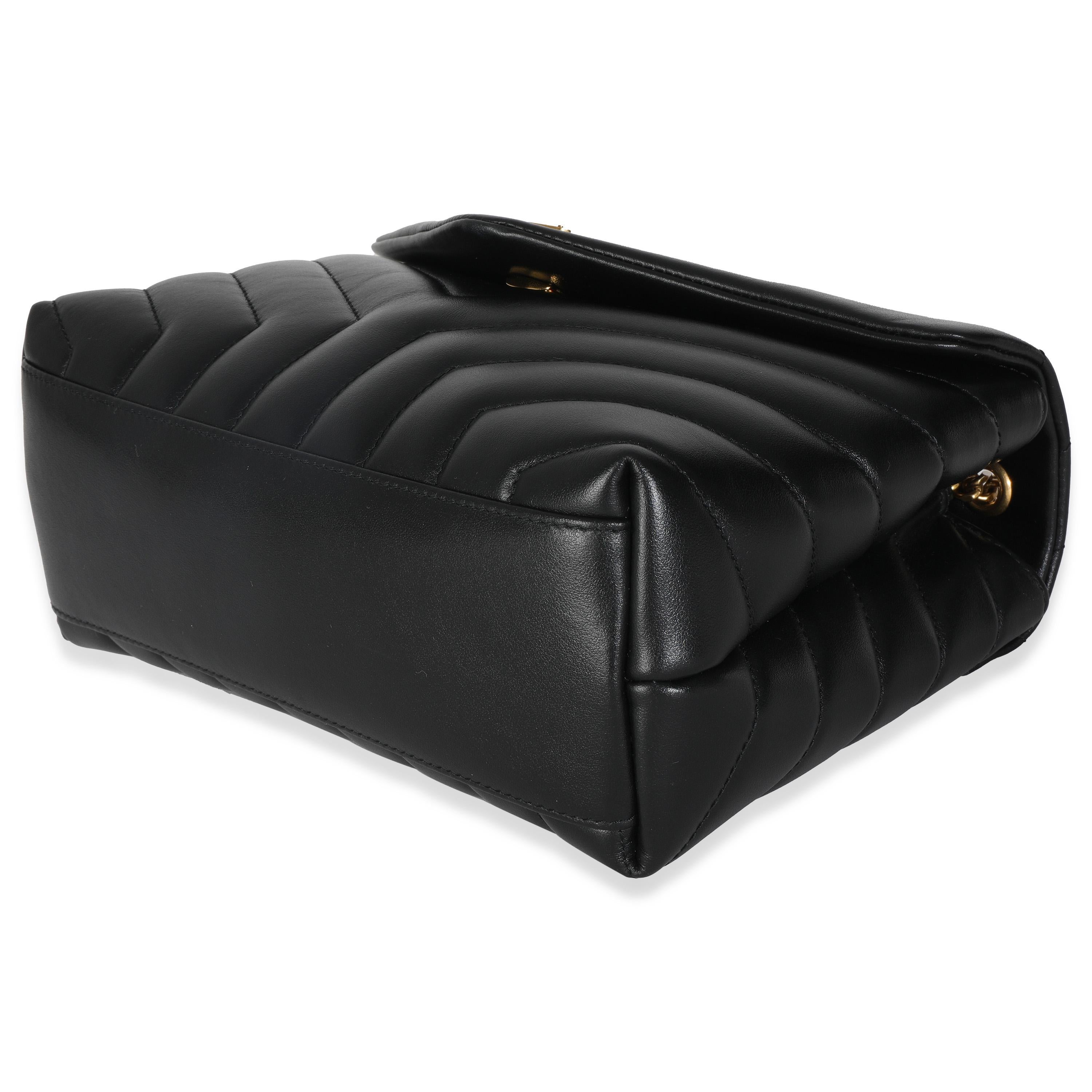 Donna Saint Laurent - Borsa in pelle di vitello nera Y trapuntata Monogram Piccola Loulou con catena in vendita