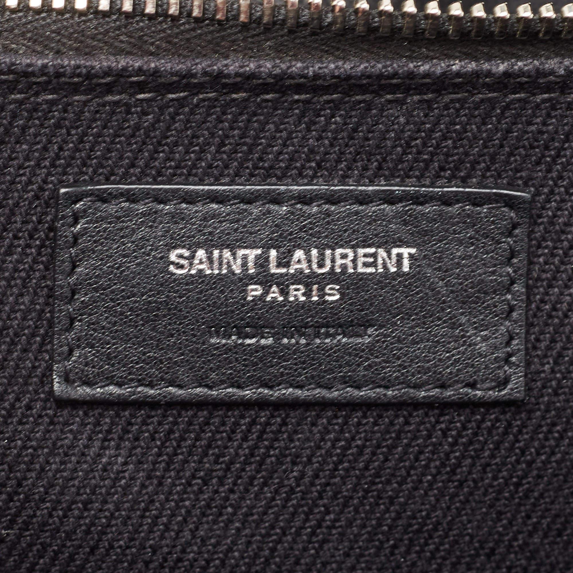Saint Laurent Black Canvas and Leather Large Rive Gauche Shopper Tote 6