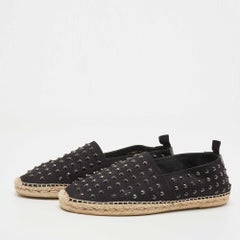 Saint Laurent Black Canvas Embellished Espadrilles Size 43.5