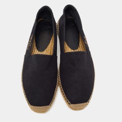 Saint Laurent Black Canvas Espadrilles Flats Size 44