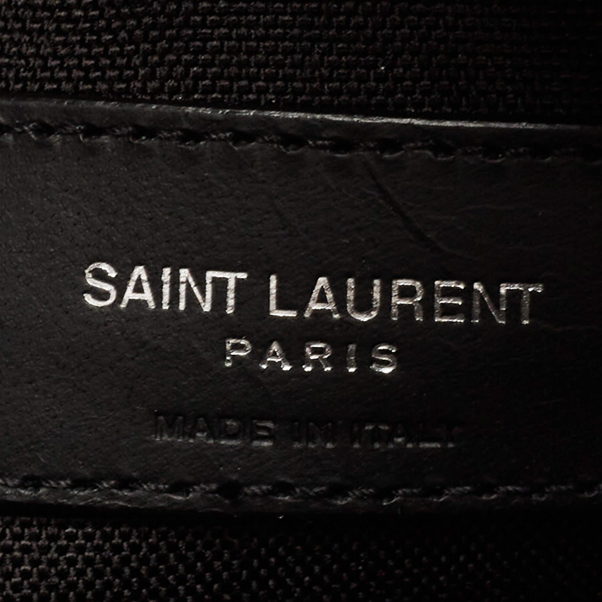 Saint Laurent Black Canvas Logo Embroidered City Backpack 5