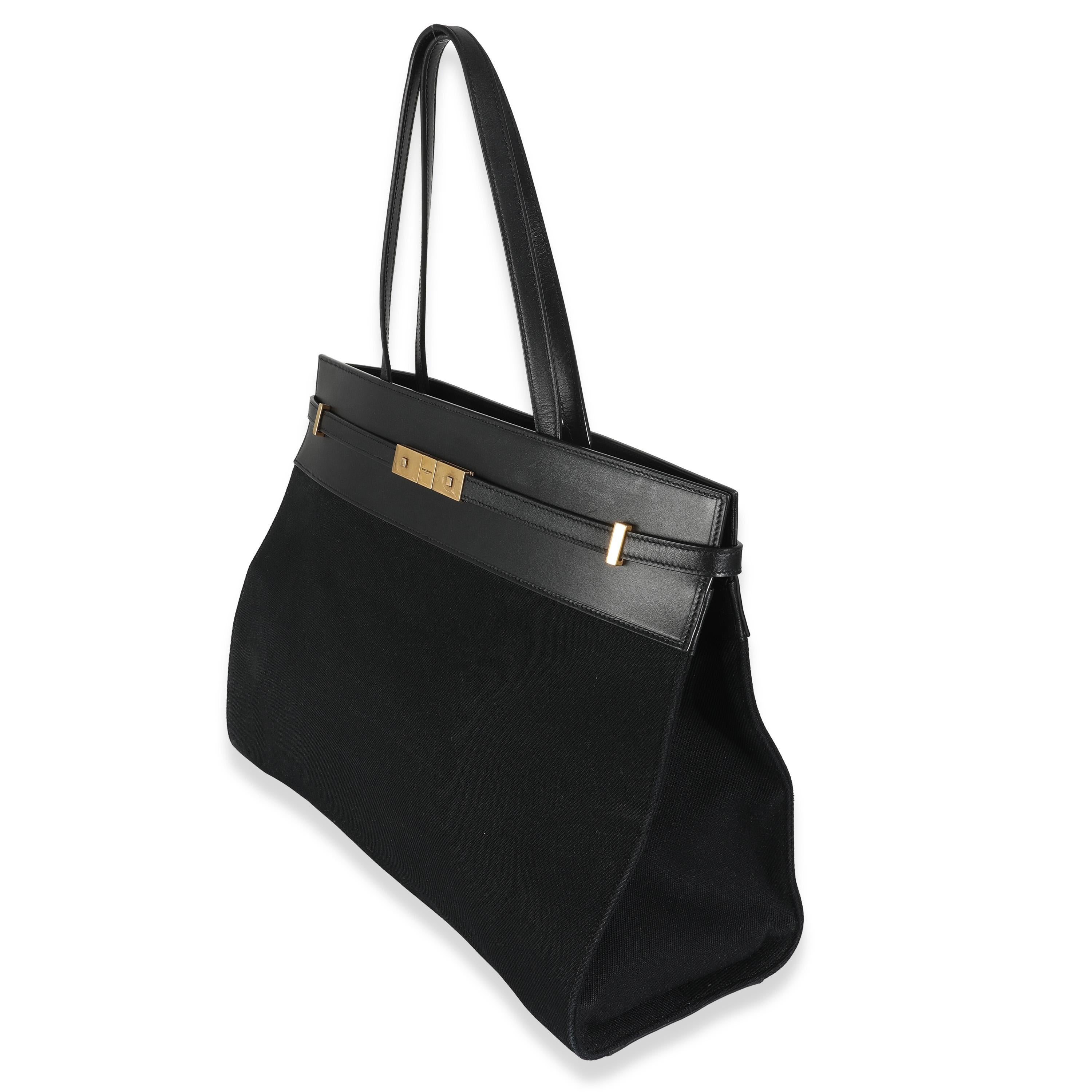 Women's or Men's Saint Laurent Black Canvas Manhattan Tote For Sale
