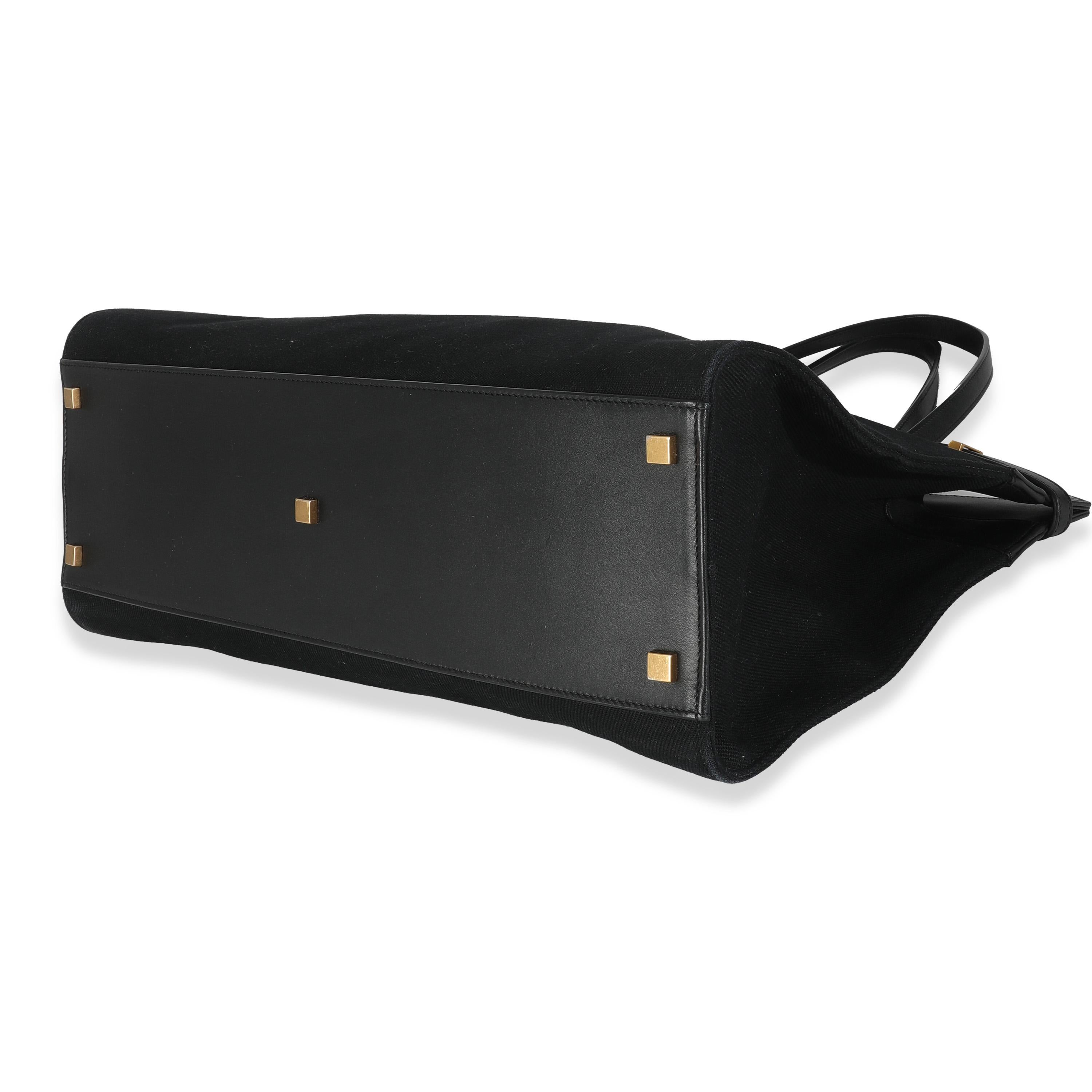 Saint Laurent Black Canvas Manhattan Tote For Sale 1