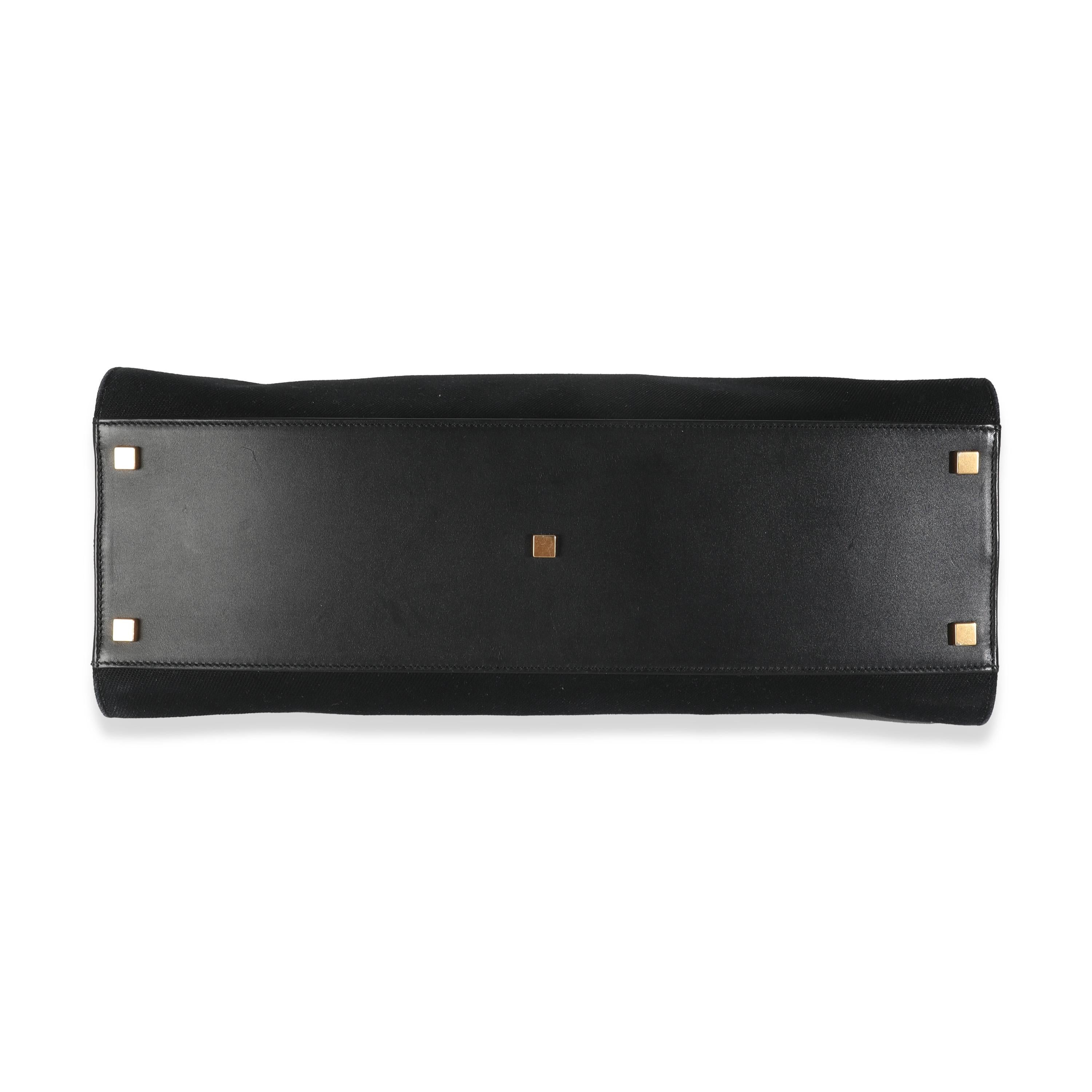 Saint Laurent Black Canvas Manhattan Tote For Sale 4