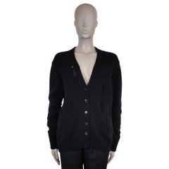 SAINT LAURENT cachemire noir 2016 DISTRESSED Cardigan Pull XS