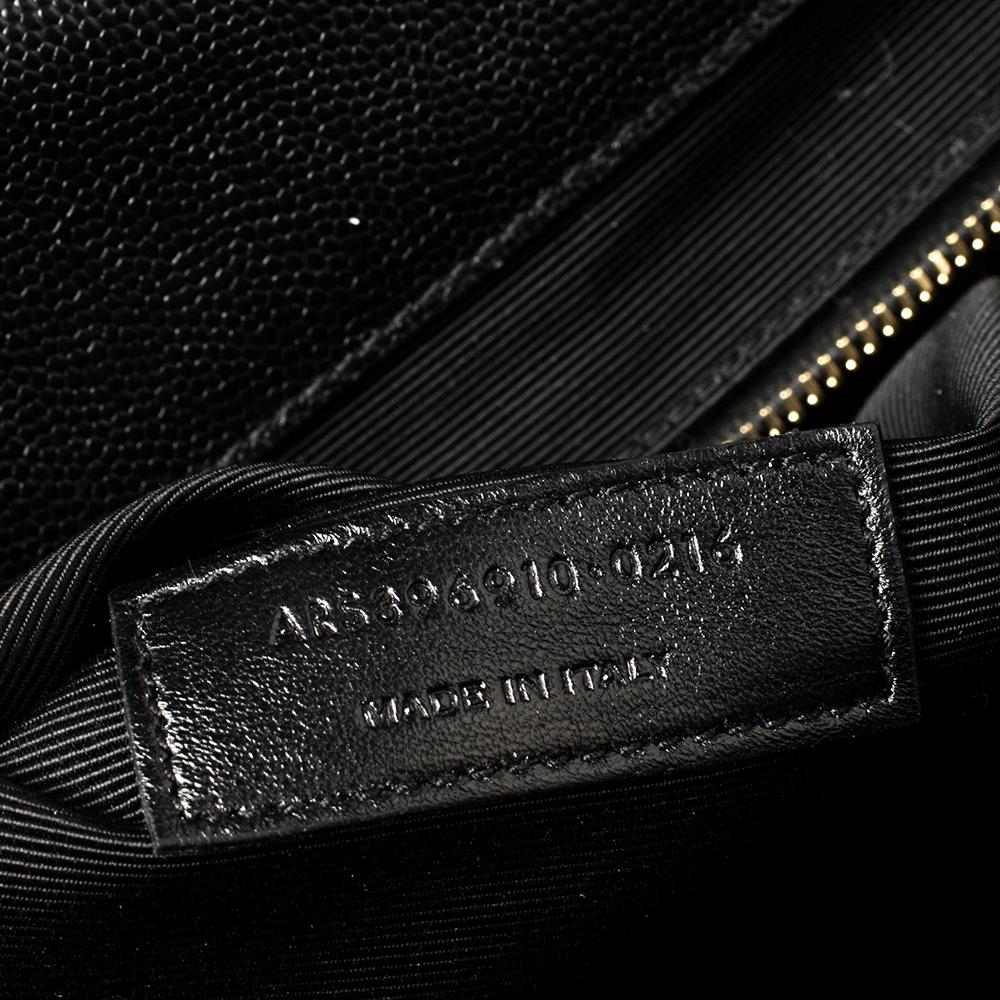 Saint Laurent Black Chevron Leather Large Cassandre Flap Bag 4