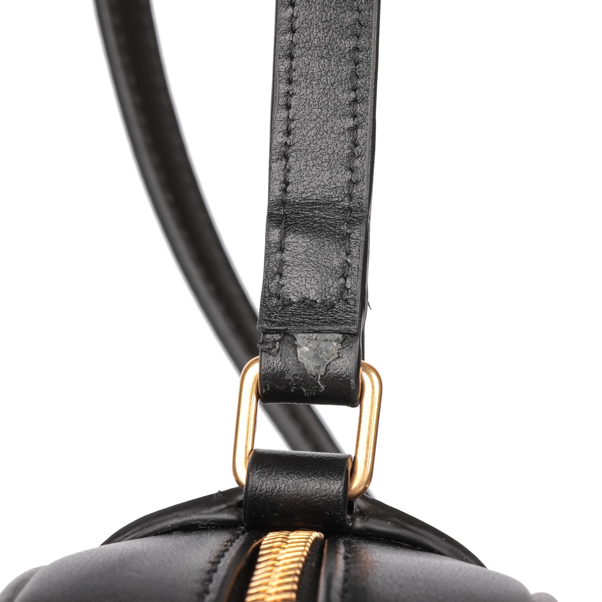 SAINT LAURENT Black Chevron Quilted Calfskin Leather Lou Camera Bag 6