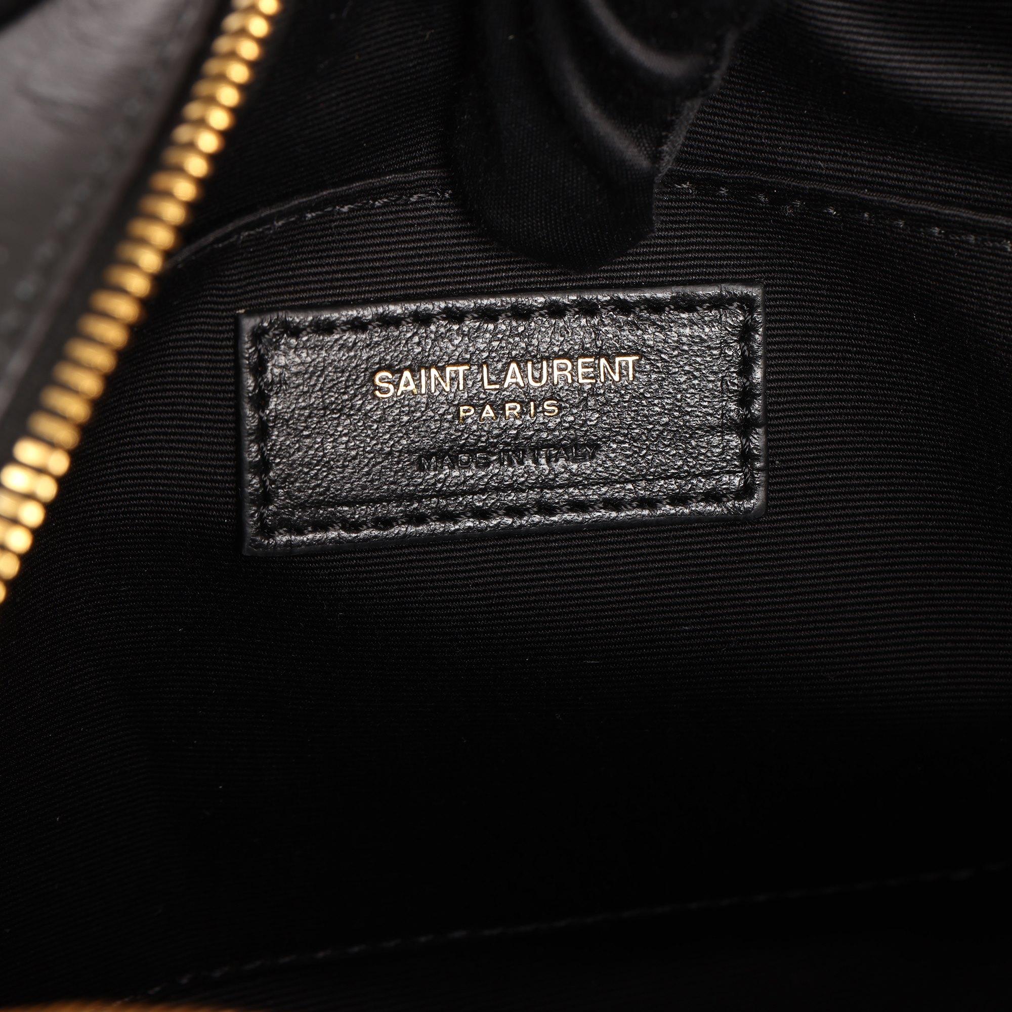 SAINT LAURENT Black Chevron Quilted Calfskin Leather Lou Camera Bag 3