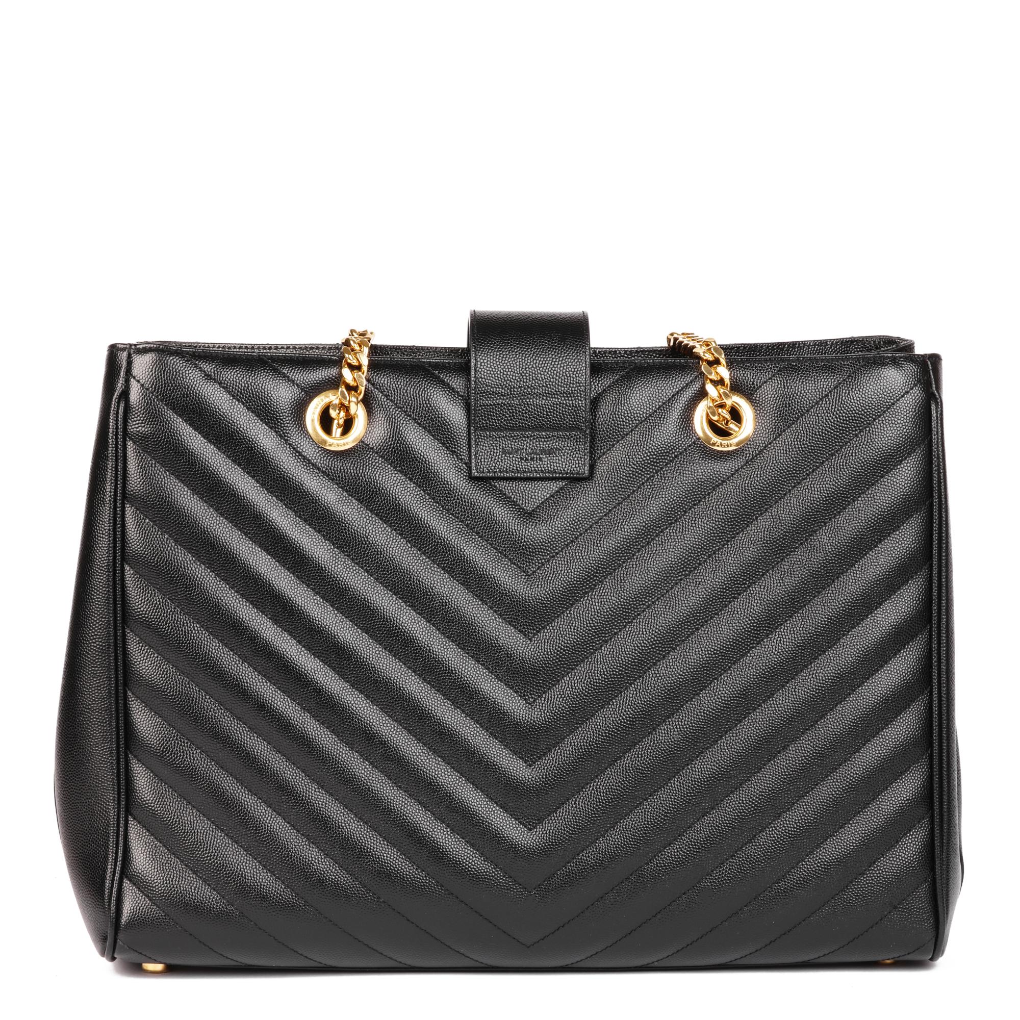 ysl black quilted tote bag
